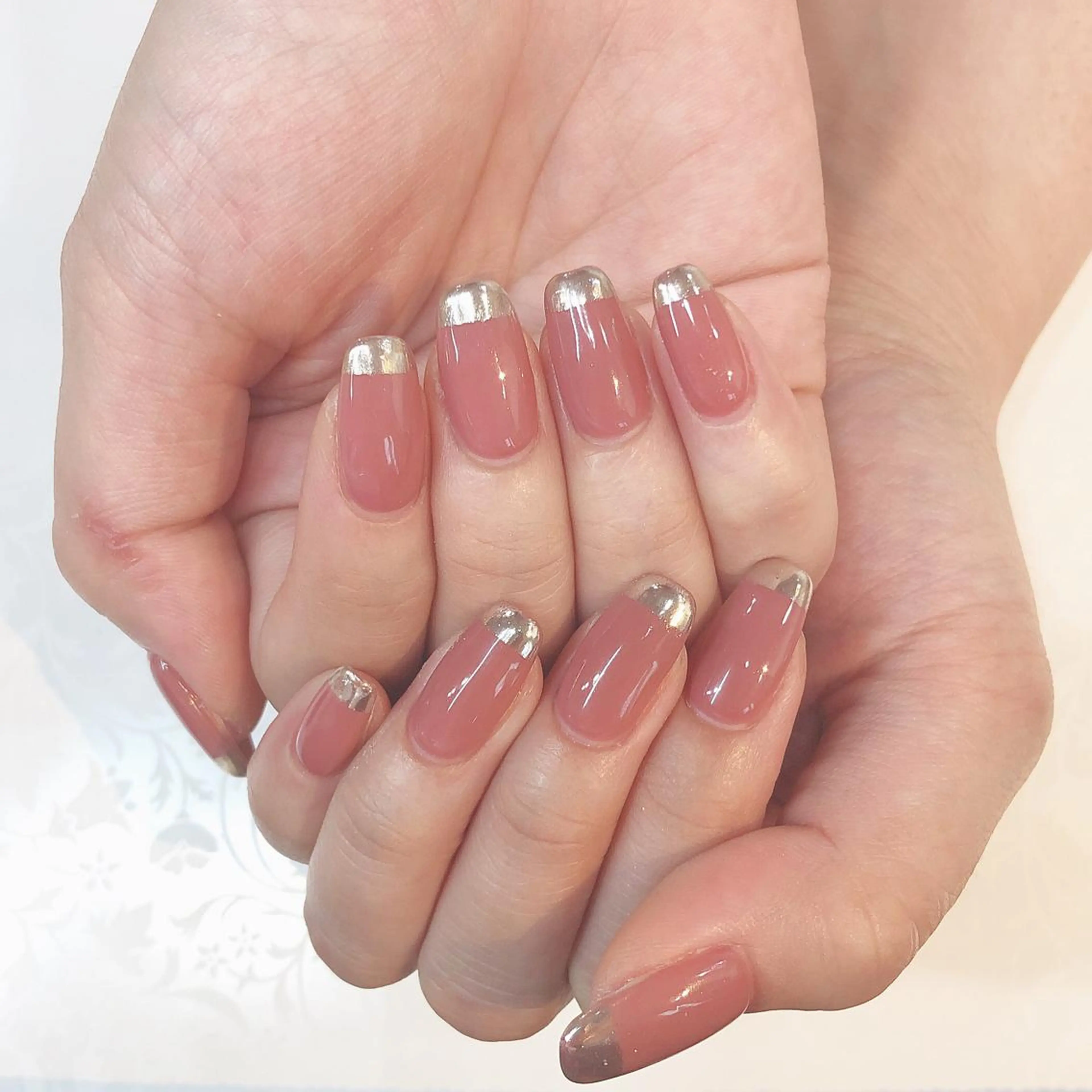 ネイル ミラーネイル ピンク 近藤 あみのネイルデザイン