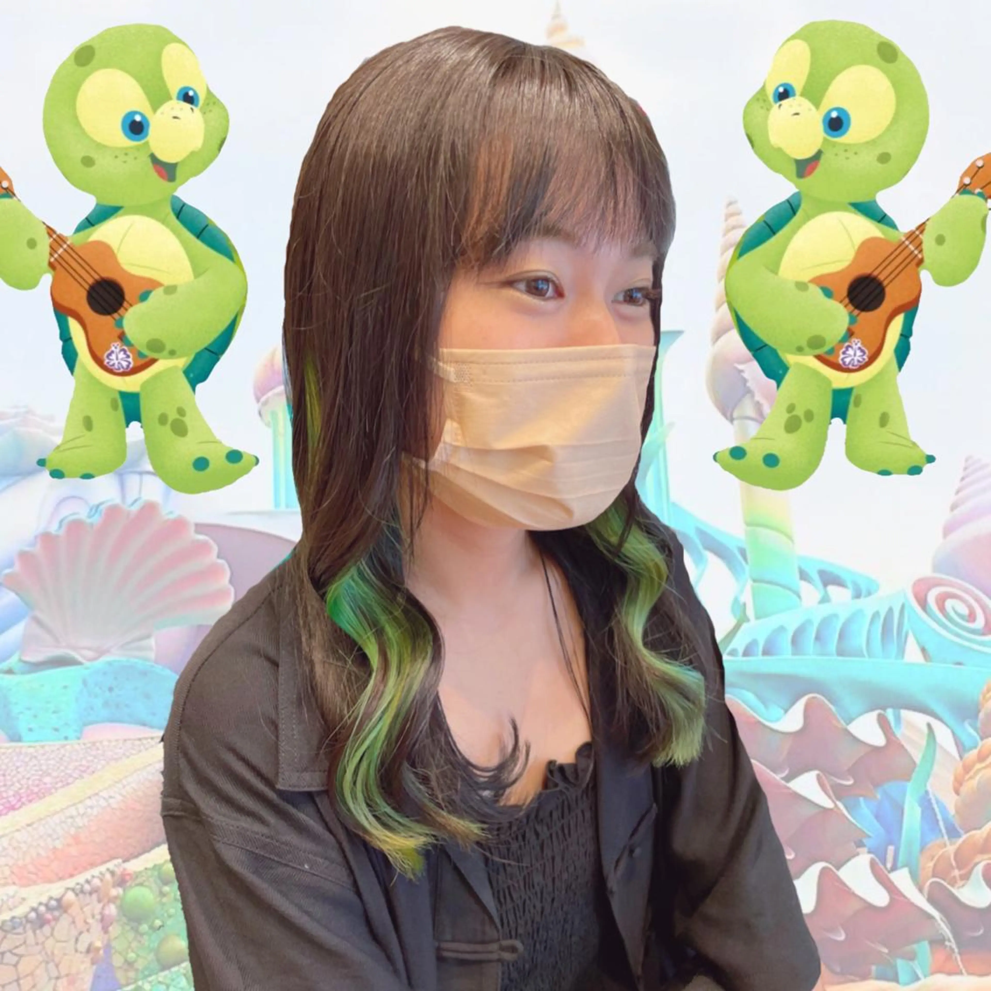 ミディアム カラー イヤリングカラー ヘアカラー 🌺ウルフカット職人 新垣渚🐺のヘアスタイル