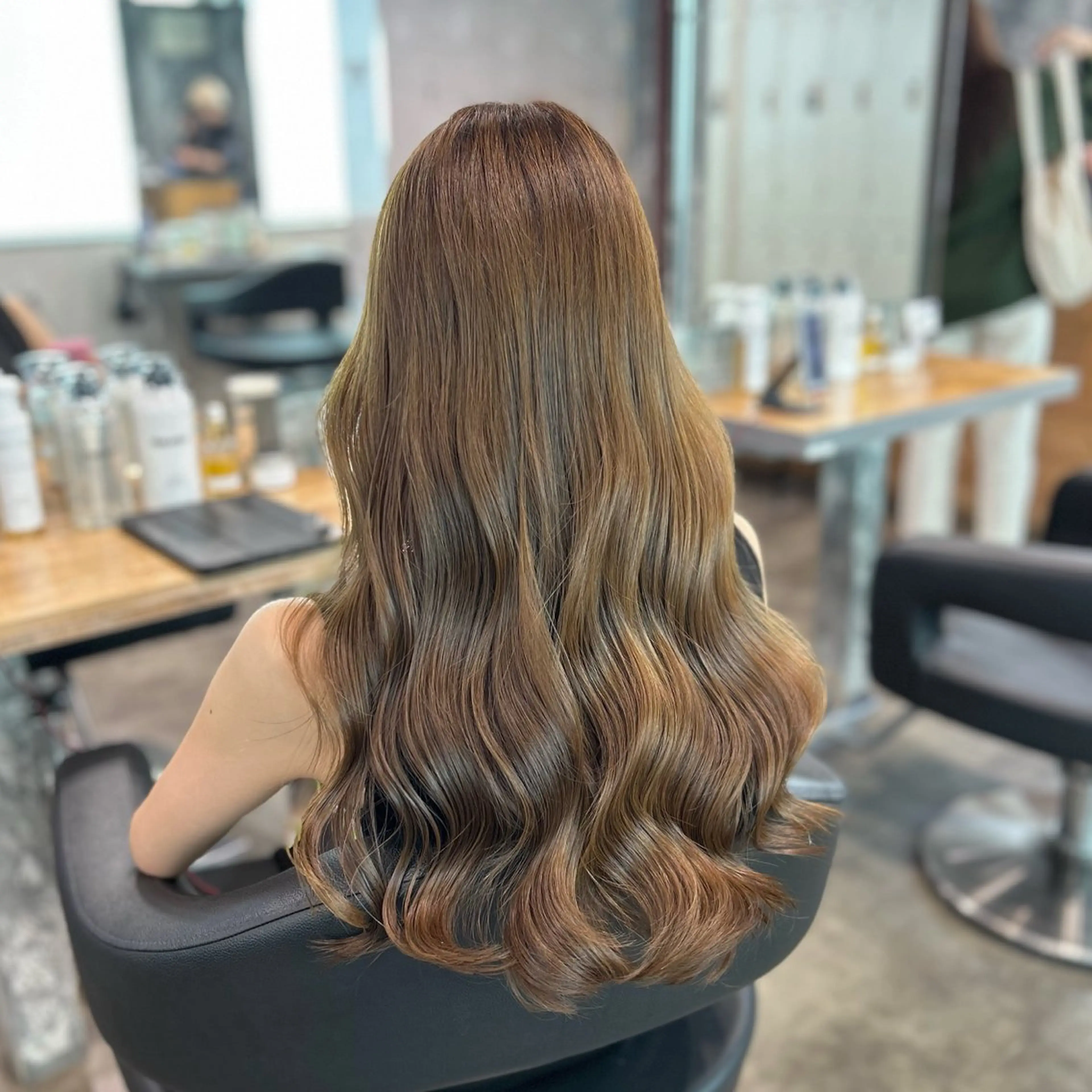 ロング カラー ヘアカラー トリートメント ヘッドスパ ヘアセット I'S.横浜所属・赤み消しカラー 🍀JUNKIのヘアスタイル