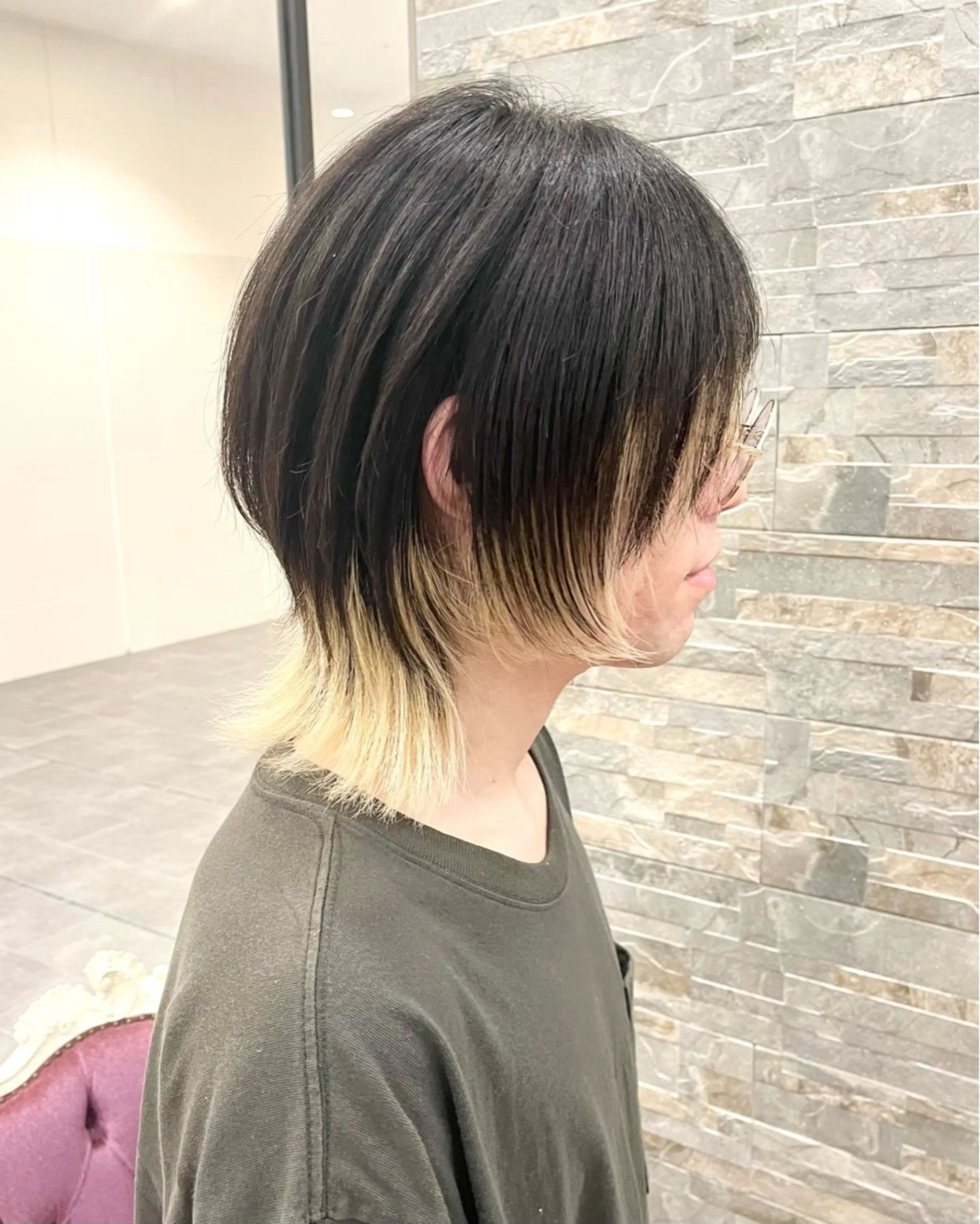 ショート ウルフカット 大阪ウルフカット 🐺デザインカラーのヘアスタイル