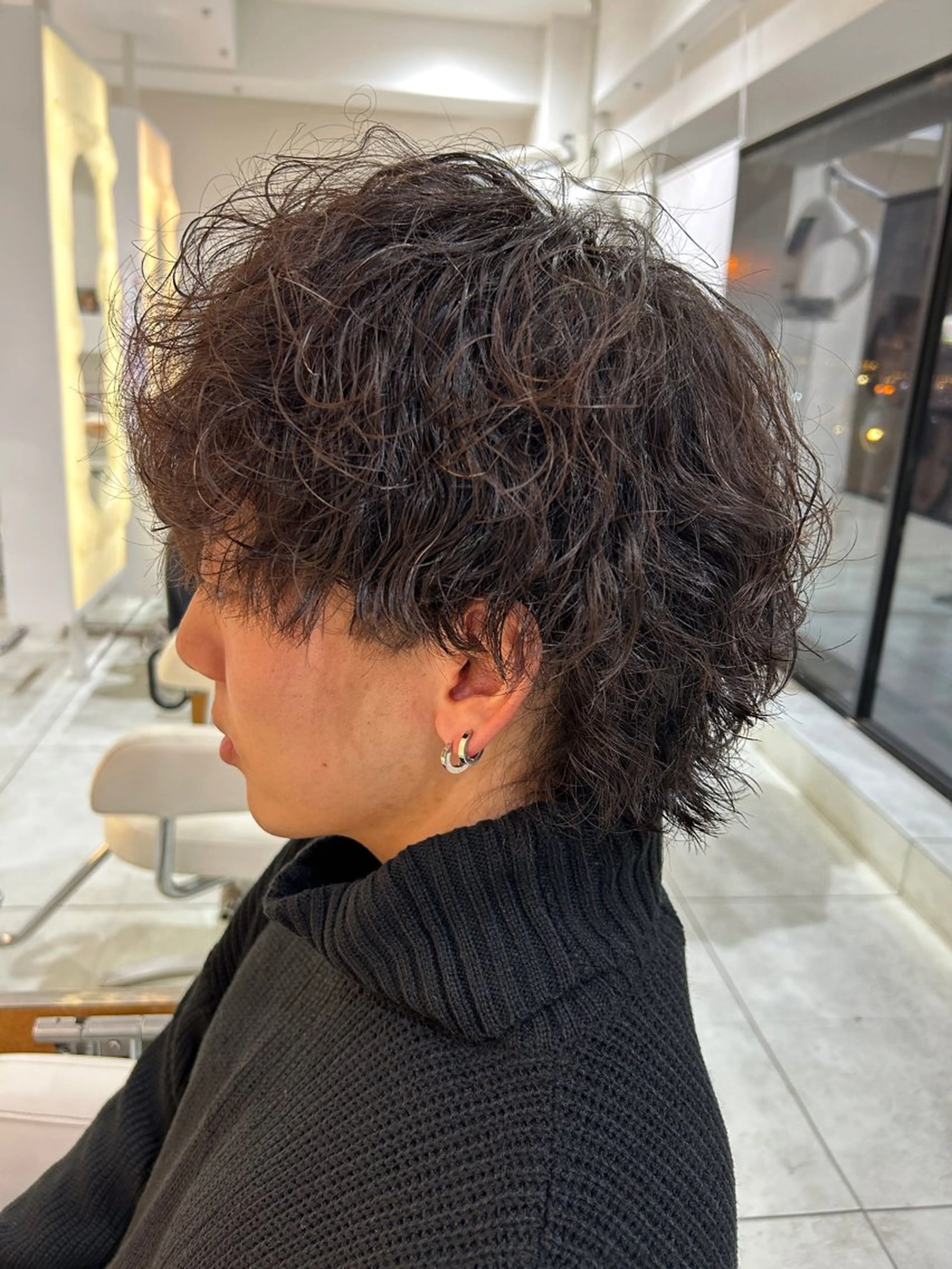パーマ メンズ 波巻きパーマ メンズウルフカット ウルフカット be’leef.Liz 枚方駅前店【ビリーフ】 （ビリーフ リズ ヒラカタエキマエテン）所属・稲村 直也のヘアスタイル