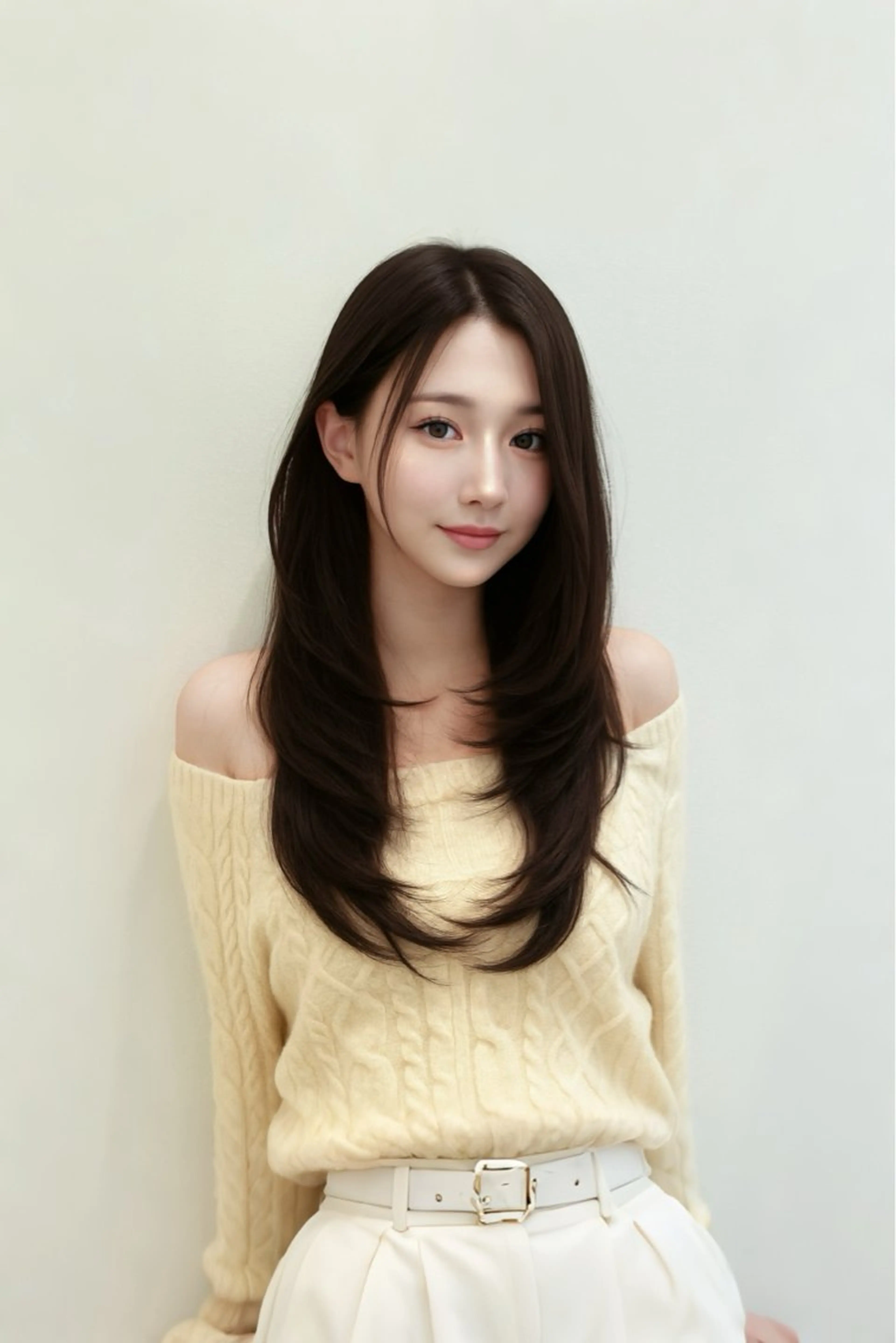 セミロング カラー カット ヘアカラー 縮毛矯正 トリートメント 銀座/韓国レイヤー髪 質改善/RYUのヘアスタイル