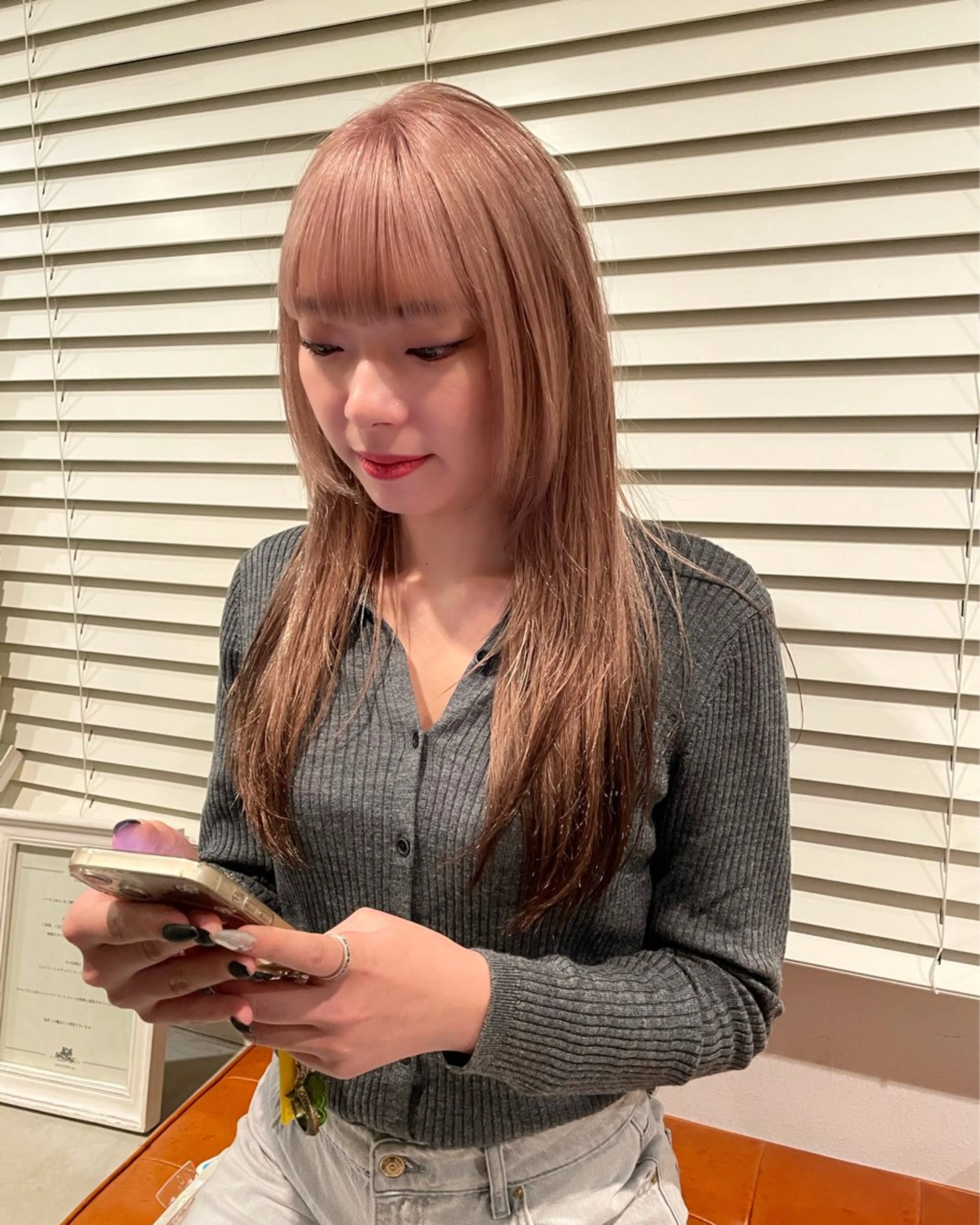 ロング カラー カット ヘアカラー トリートメント 優 作のヘアスタイル