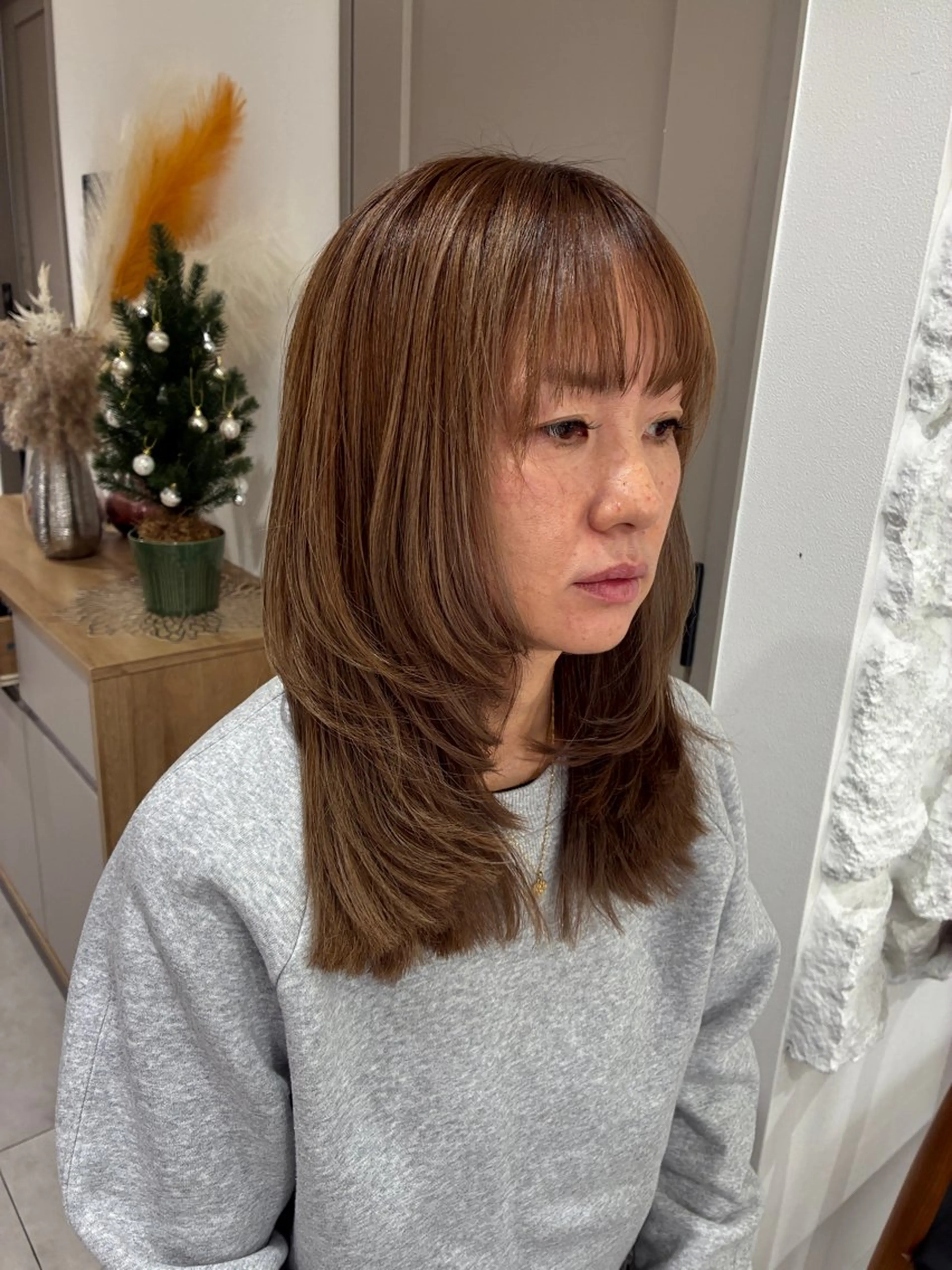 セミロング 髪質改善 レイヤーカット トリートメント カット ヘアカラー トリートメント ヘッドスパ Lua Moana by HEADLIGHT 小田原2号店所属・FJ KAMINOKEのヘアスタイル