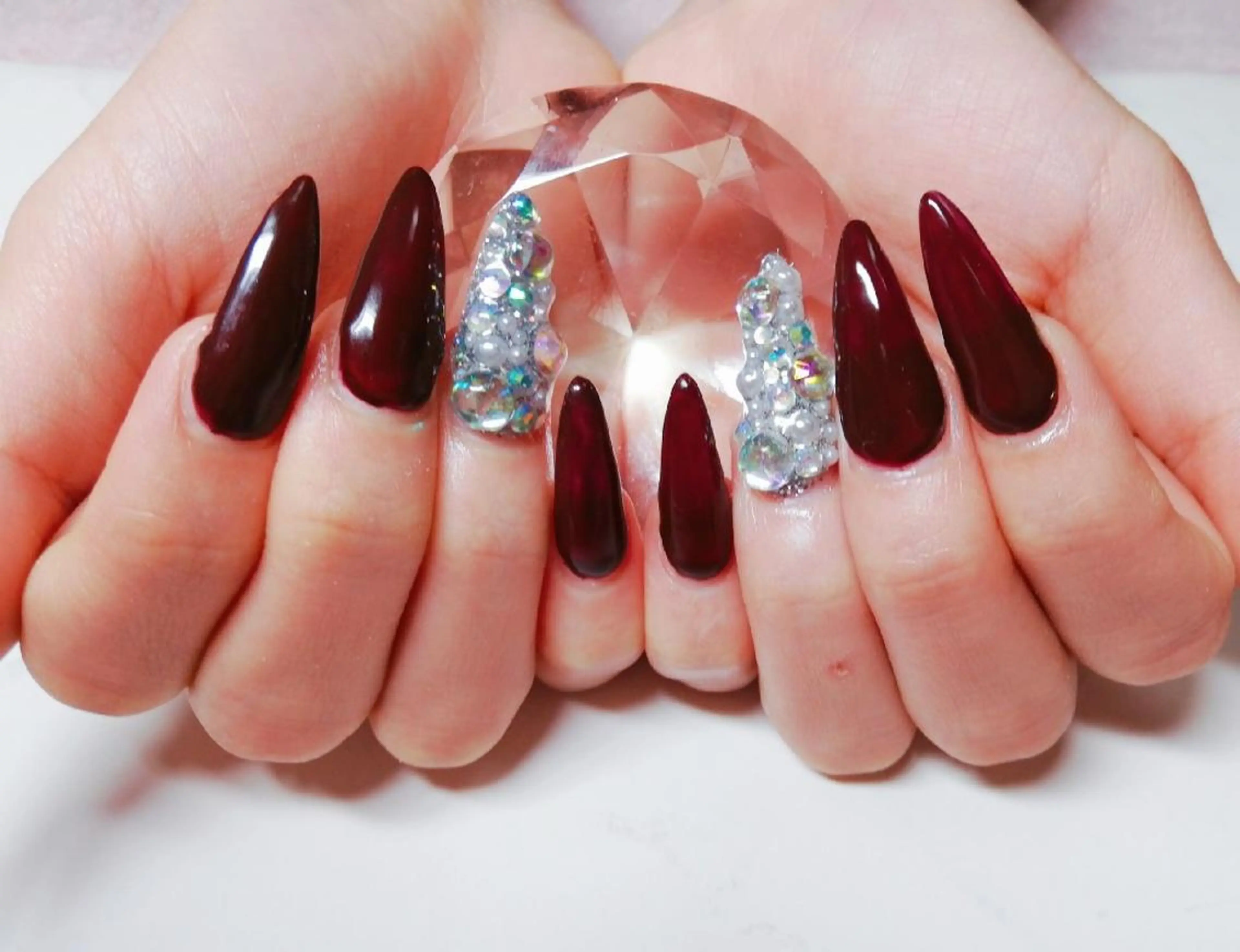 ネイル ボルドー ハンドネイル Nail Salon macherieのネイルデザイン