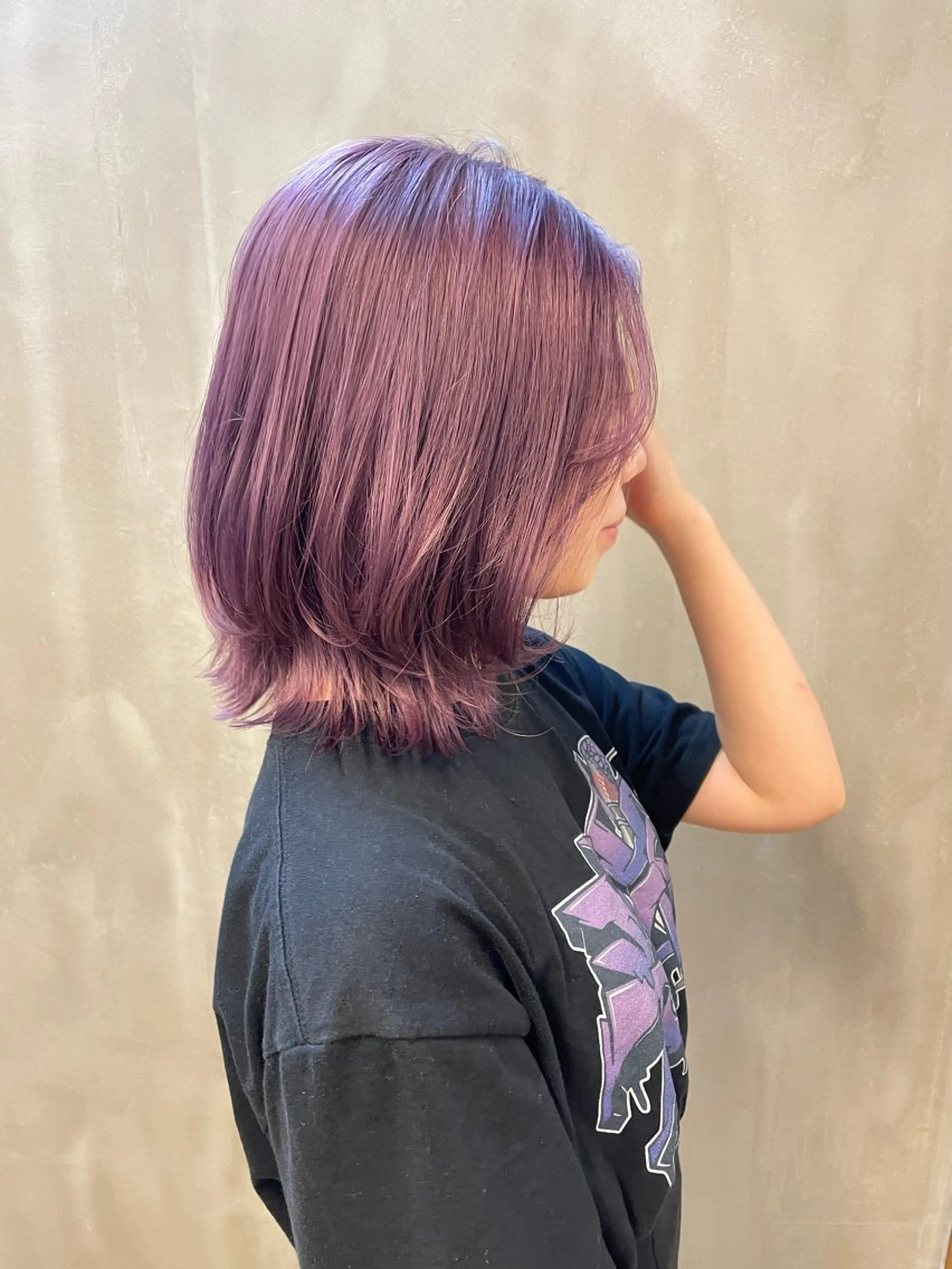 ミディアム カラー パーマ ヘアアレンジ メンズ グレージュ ラベンダーカラー ラベンダーグレージュ ラベンダーグレー カット ヘアカラー トリートメント tatsumi/ボブ ウルフ/レイヤーのヘアスタイル
