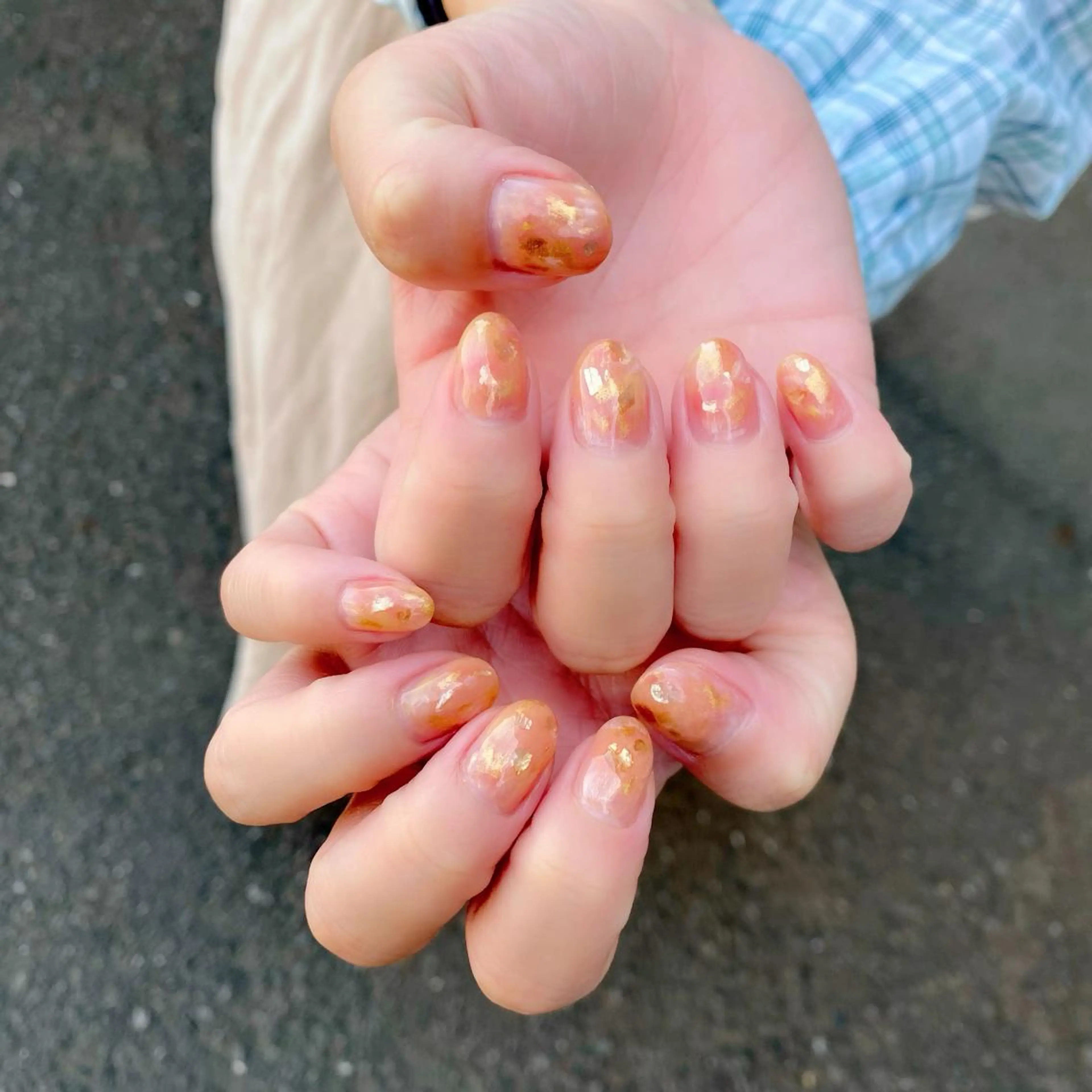ネイル ミラーネイル ニュアンスネイル 春ネイル Salon Ｋのネイルデザイン