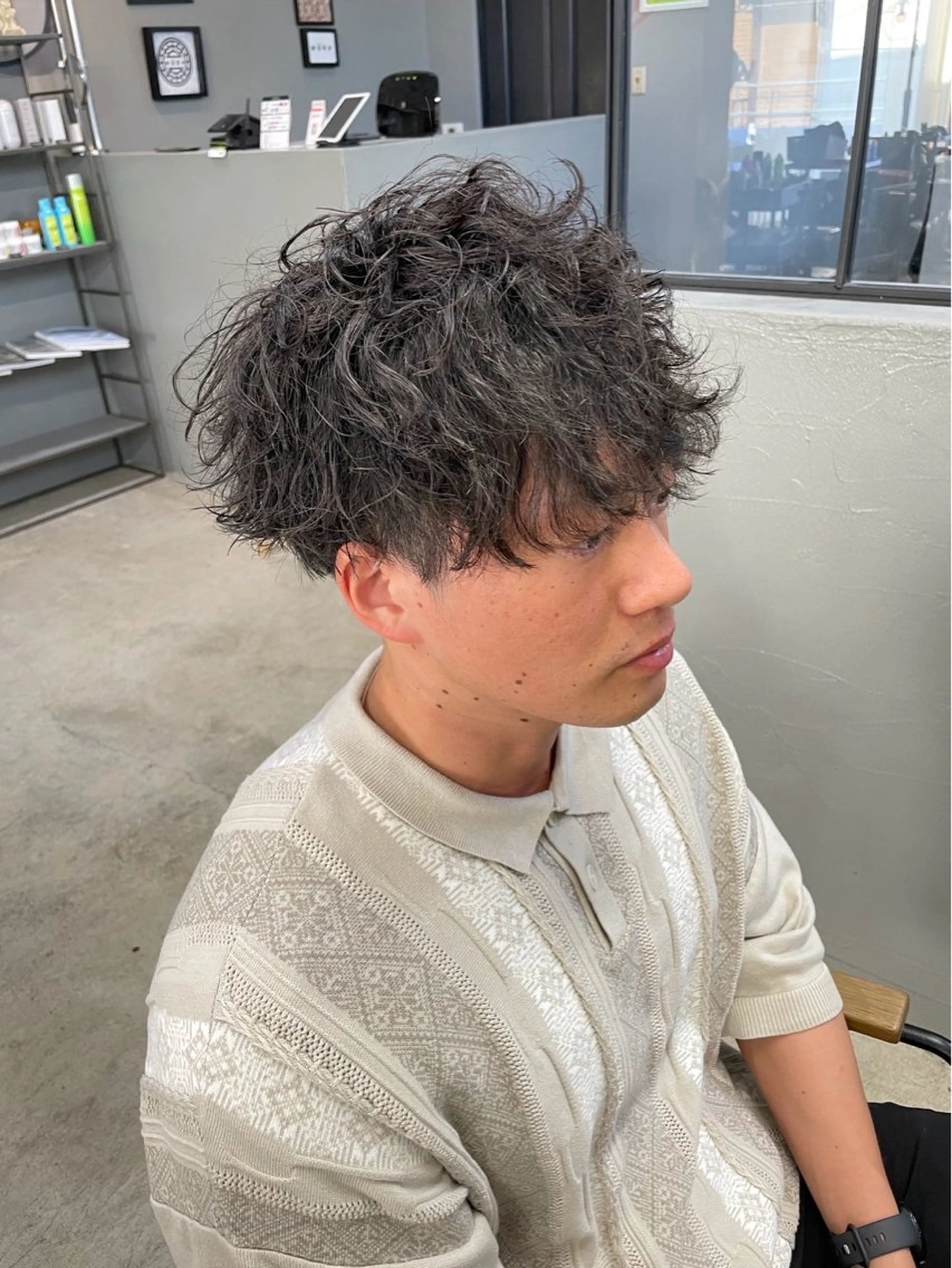 ショート パーマ メンズ カット パーマ メンズ専門サロン wokeのヘアスタイル