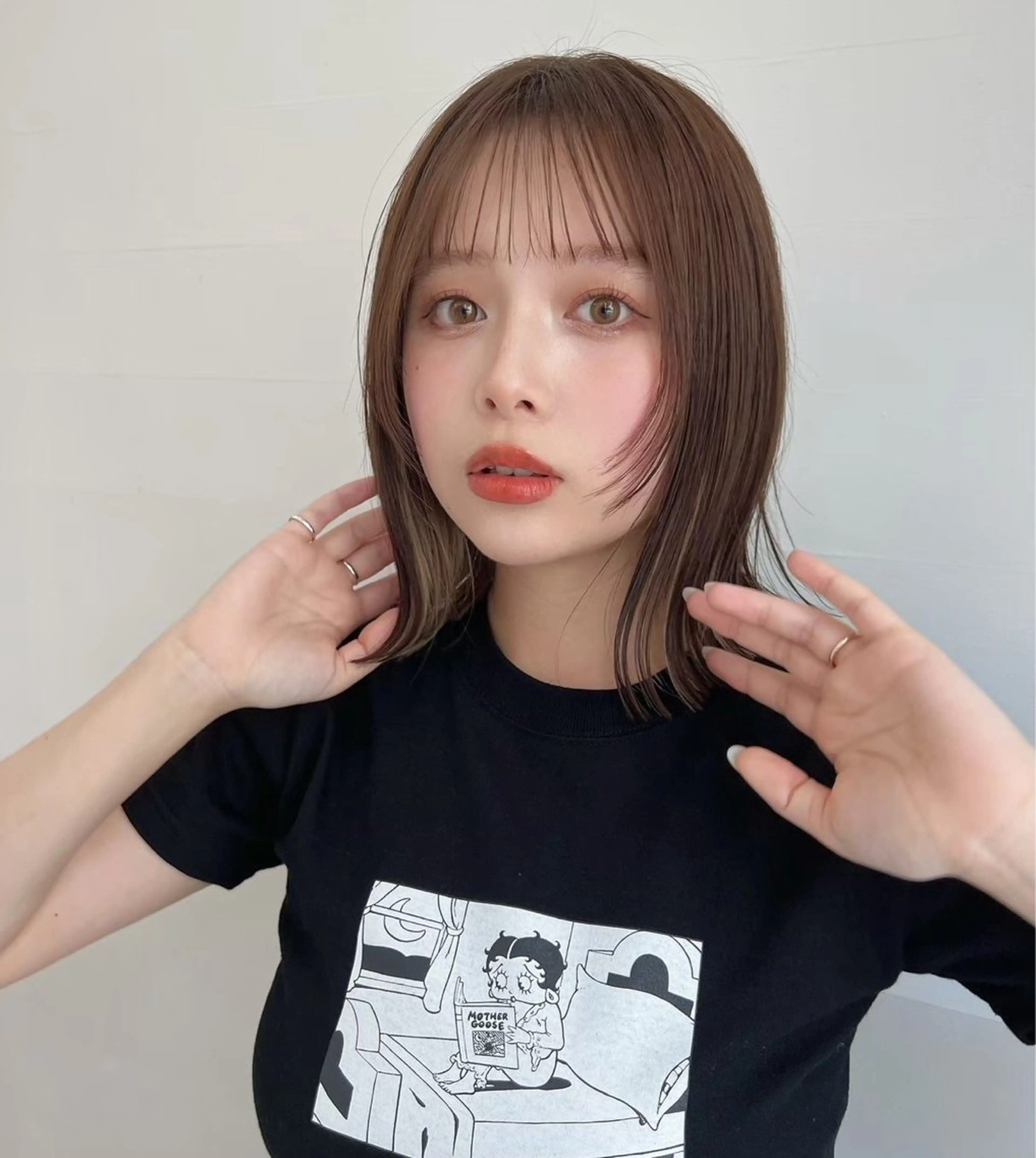 ミディアム 外ハネヘア hana✂︎メンズ ニュアンスパーマのヘアスタイル