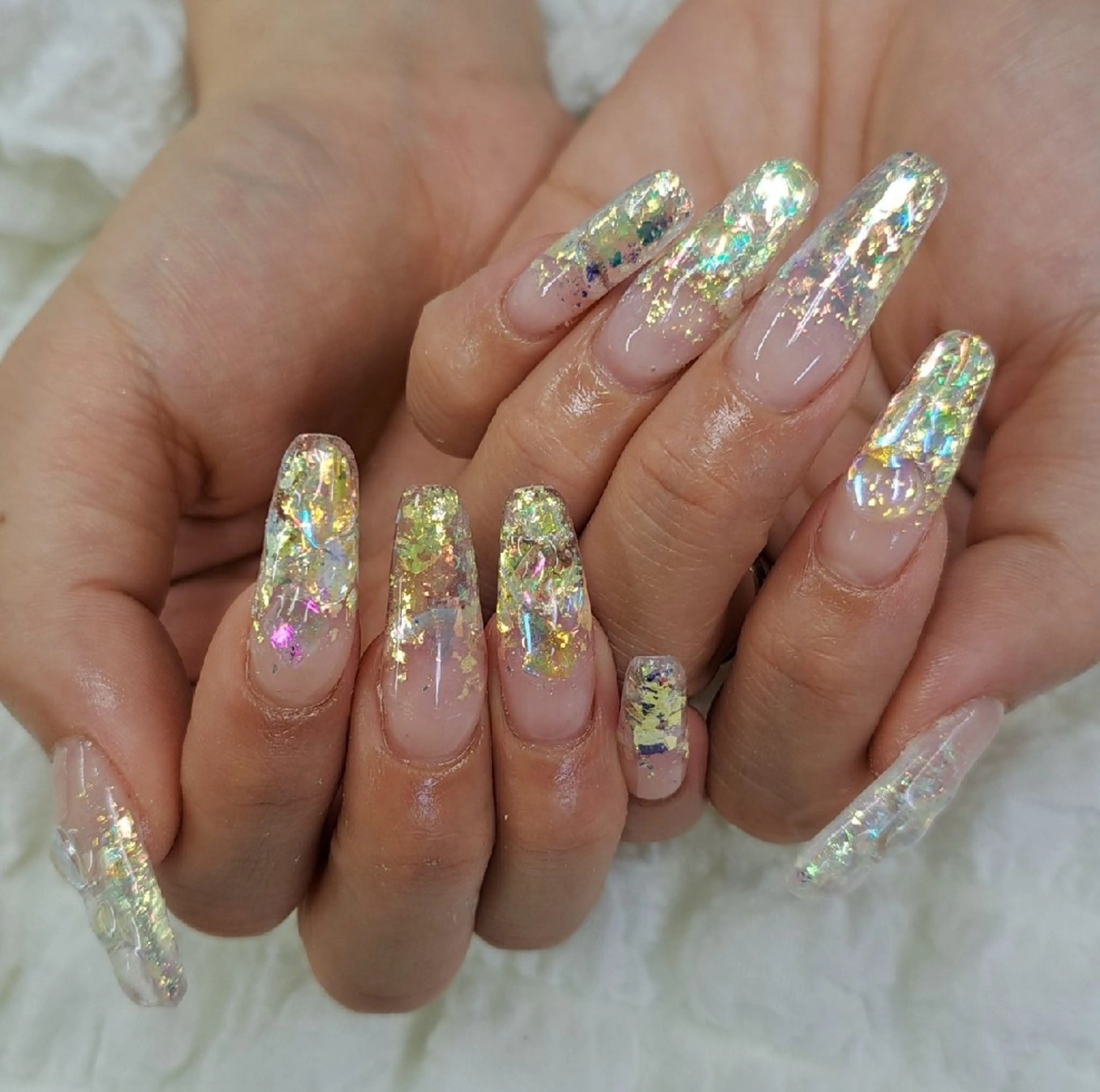 ネイル オーロラネイル キラキラネイル ラメ(グリッター) 冬ネイル Nail 🌱TSUBASAのネイルデザイン