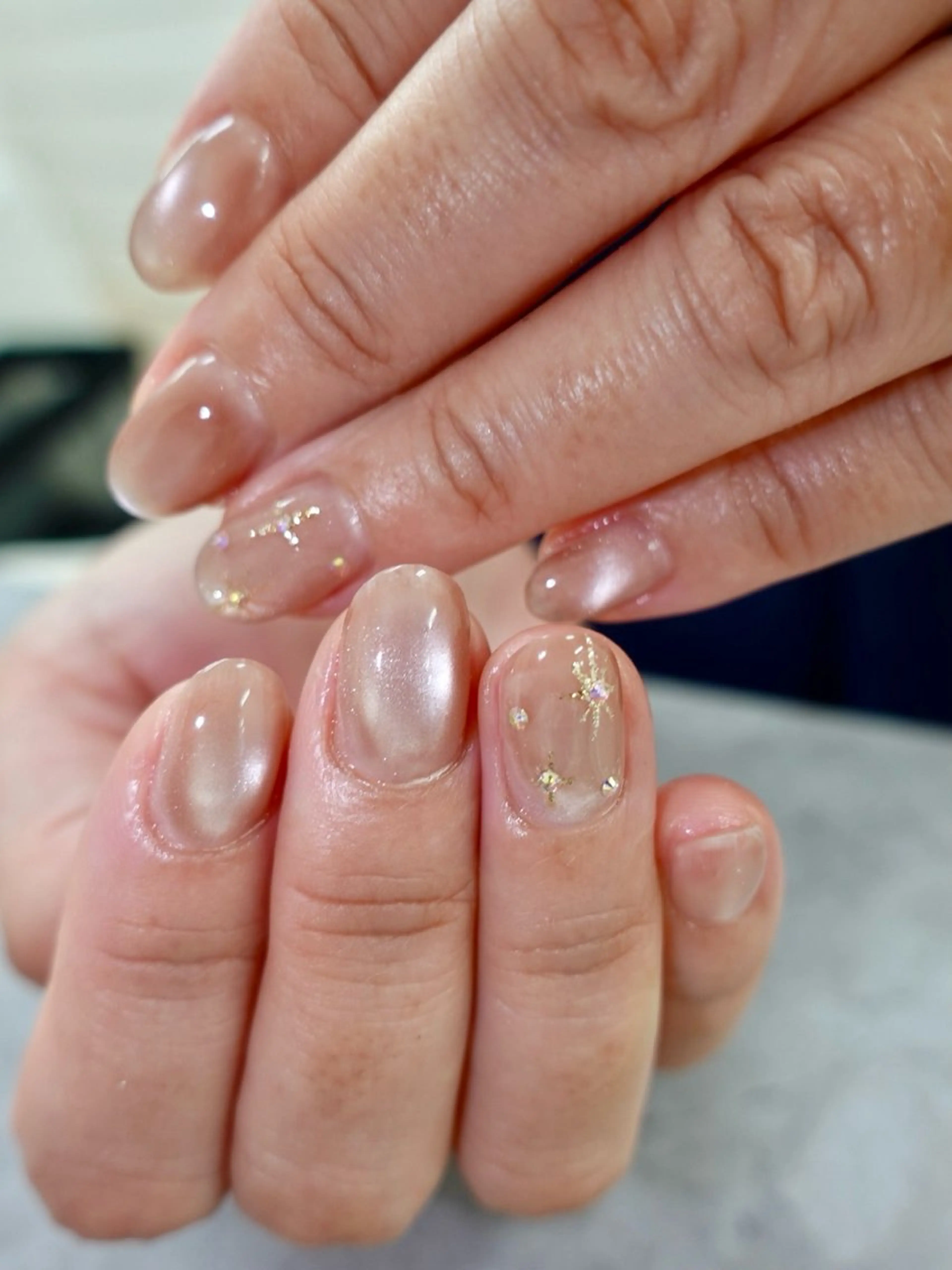 ネイル オーロラネイル マグネットネイル ストーンネイル ハンドネイル Nail salon Halea 原田さえのネイルデザイン
