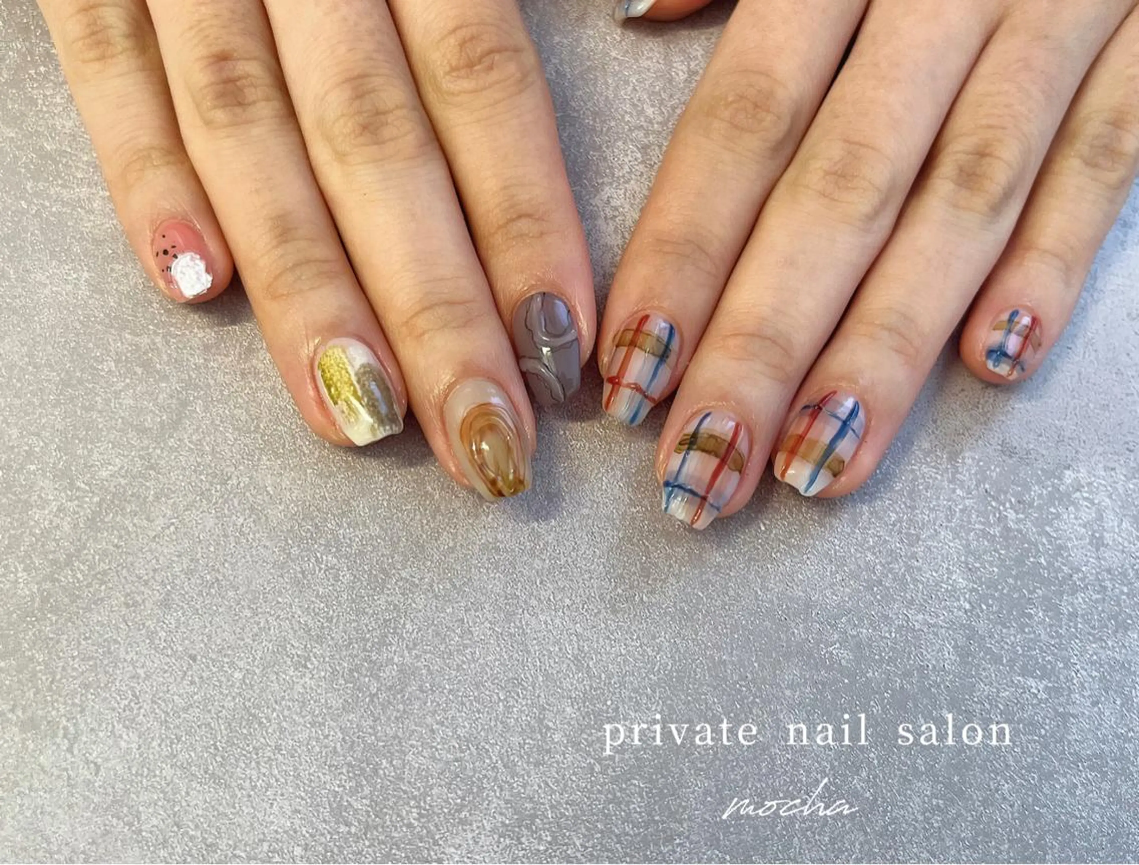 ネイル アートネイル カジュアル チークネイル フレンチネイル ジェルネイル ハンドネイル mocha nailのネイルデザイン