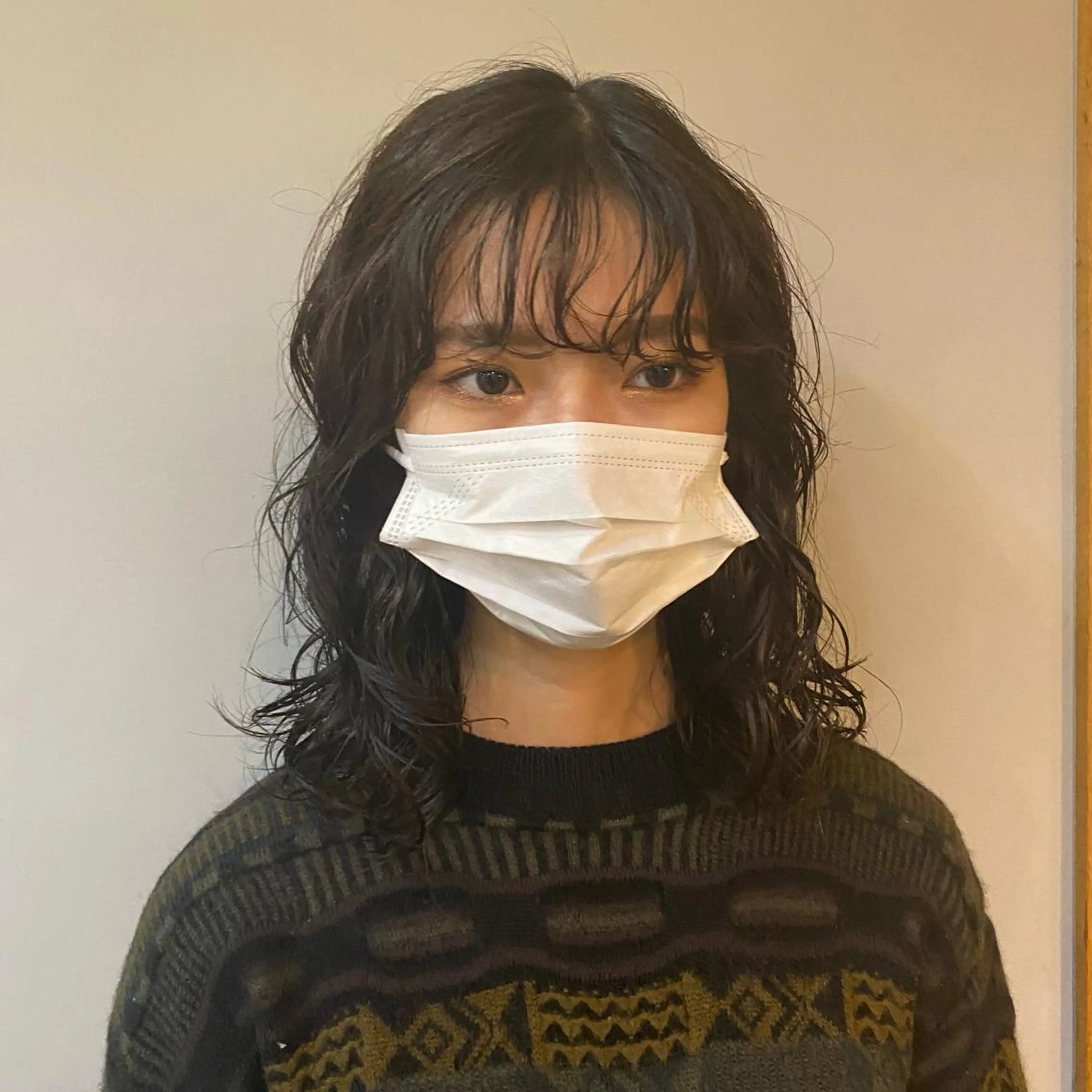 ミディアム パーマ ミディアムパーマ カット ヘアカラー トリートメント 店長　ショート& パーマ　坂本のヘアスタイル