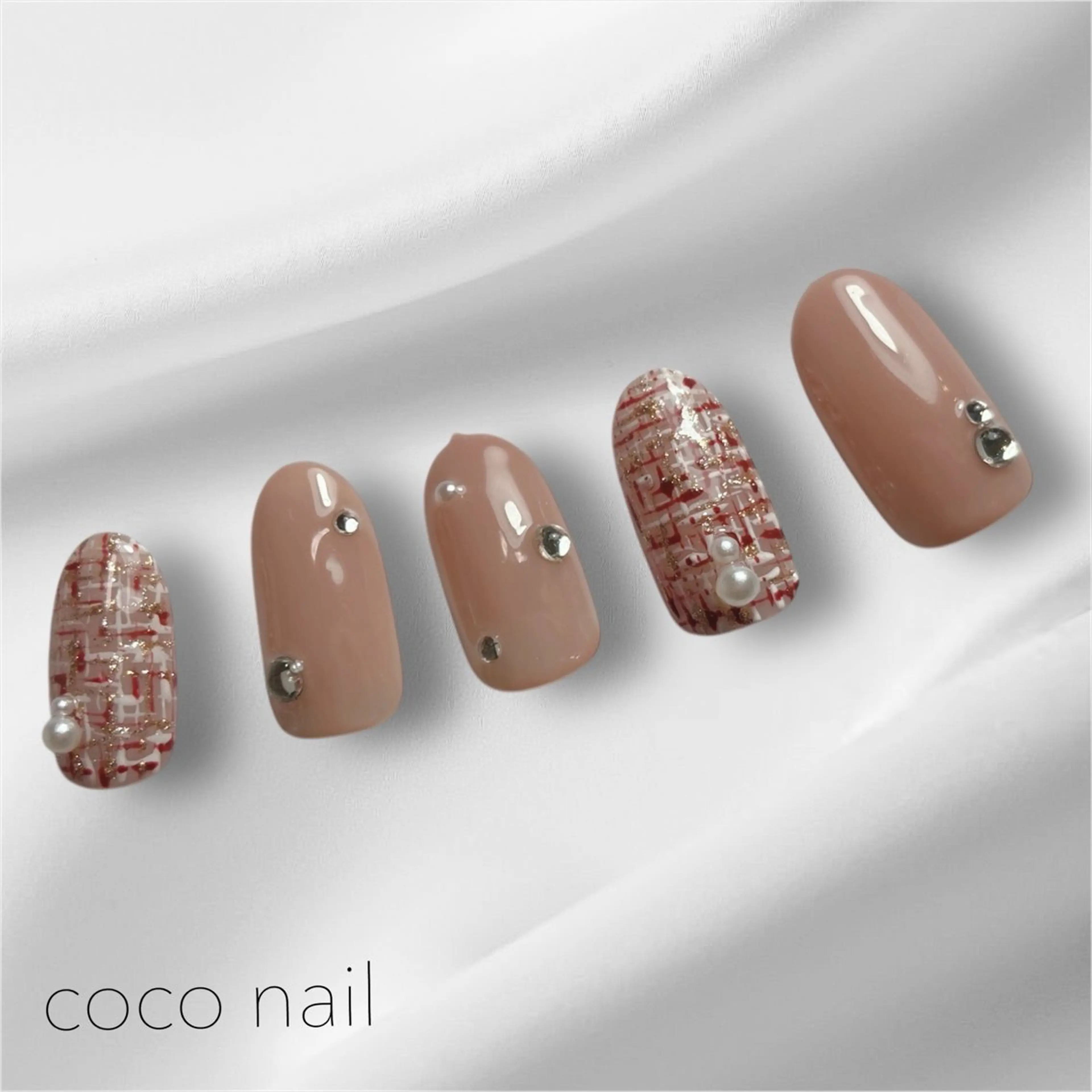 ネイル ツイードネイル ハンドネイル coconail kanaのネイルデザイン