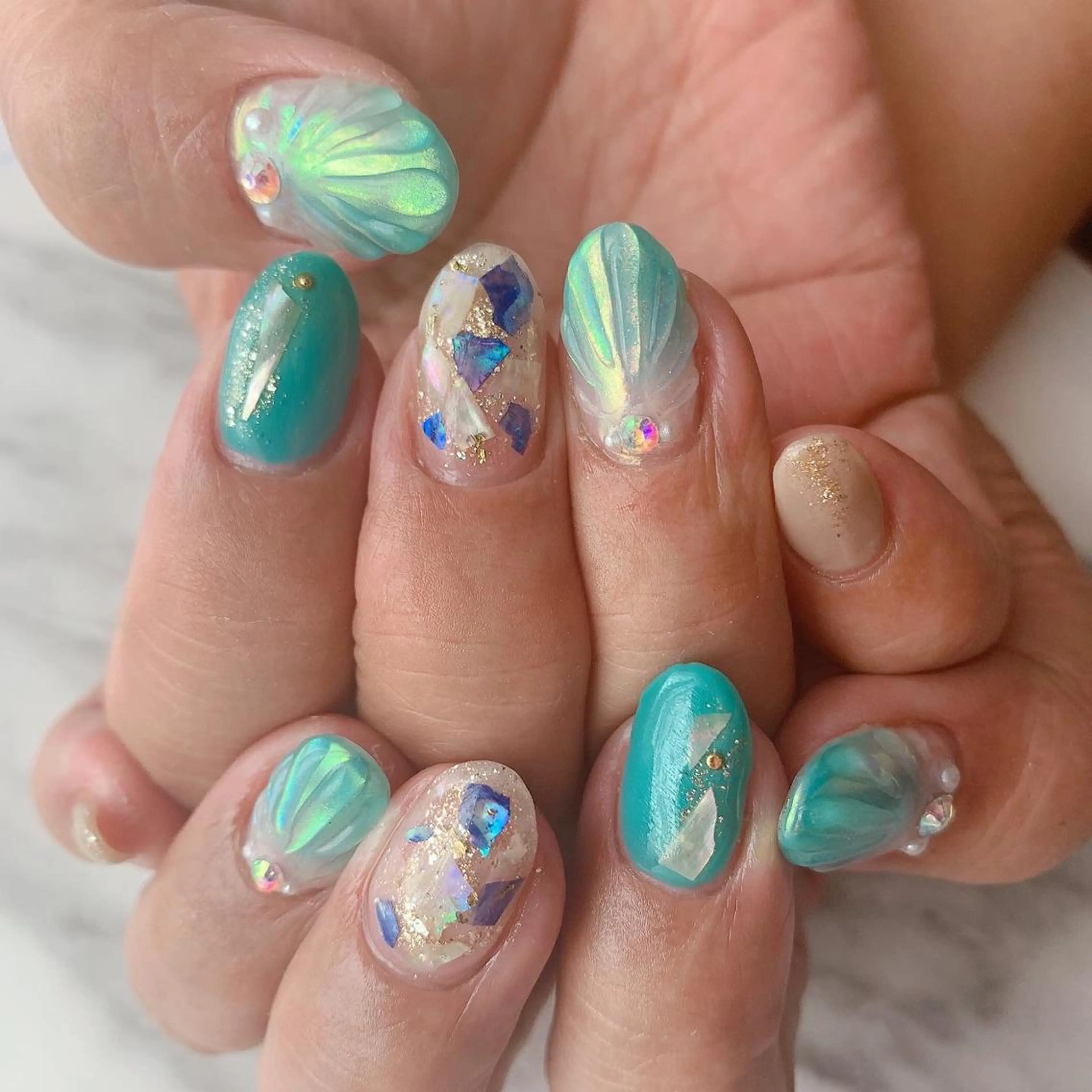 ネイル 夏ネイル ハンドネイル Nail &Beauty Salon ☆Kirari☆所属・ビューティサロン ☆Kirari☆のネイルデザイン