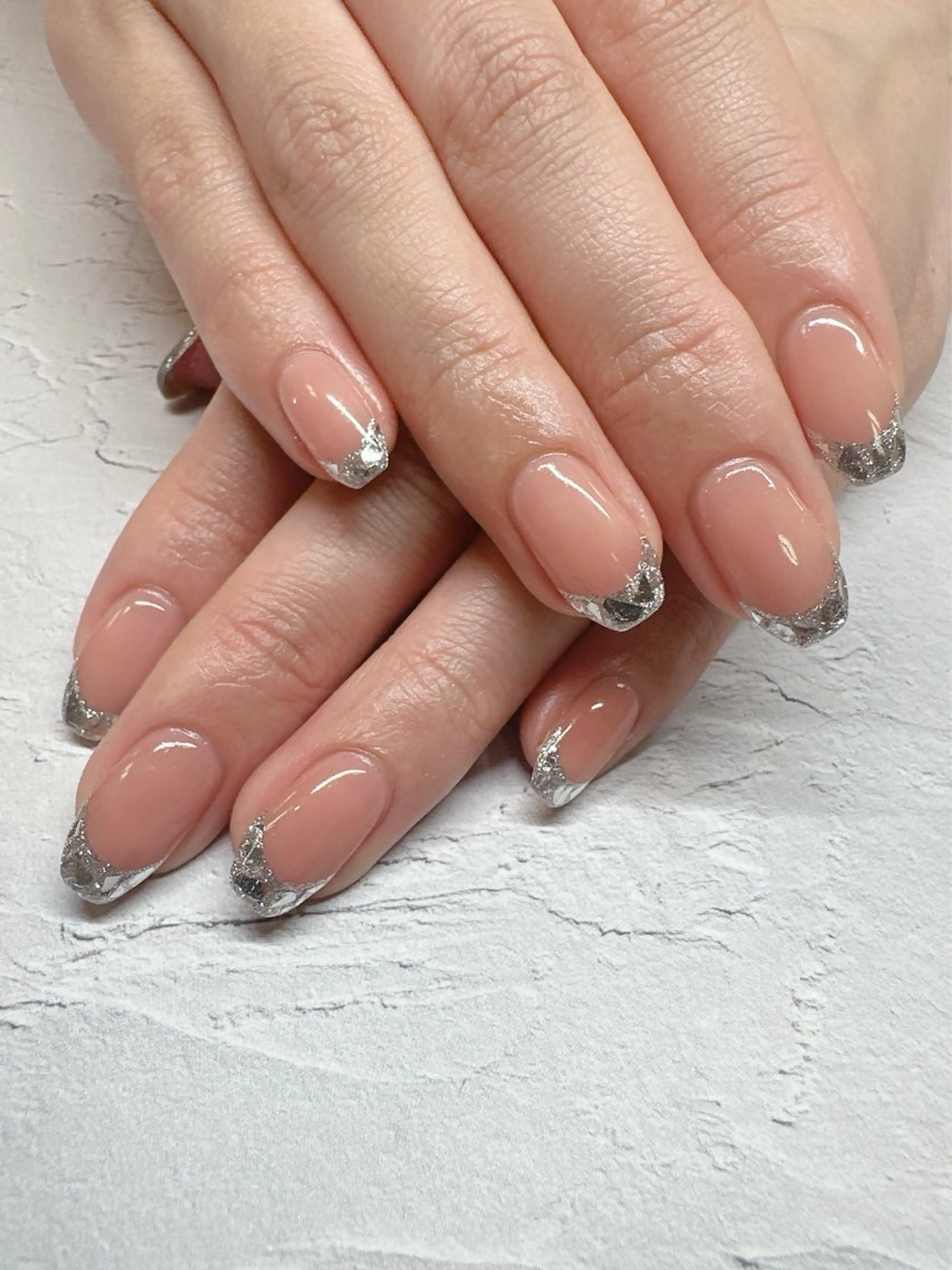 ネイル フレンチネイル ガラスフレンチ ハンドネイル nailist SATO【銀座】のネイルデザイン