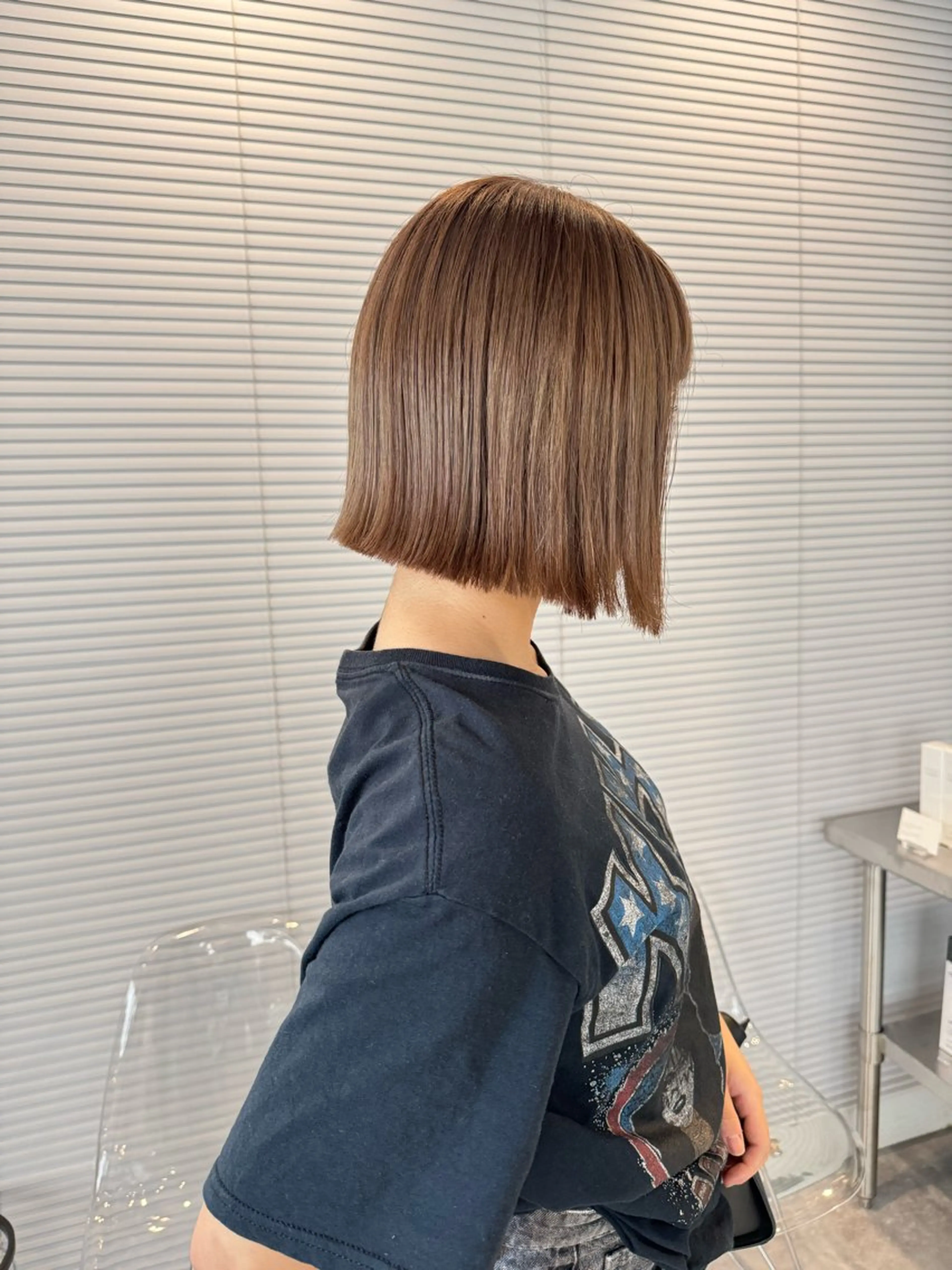 ショート 切りっぱなしボブ ボブ カット ヘアカラー 画 kirikaのヘアスタイル