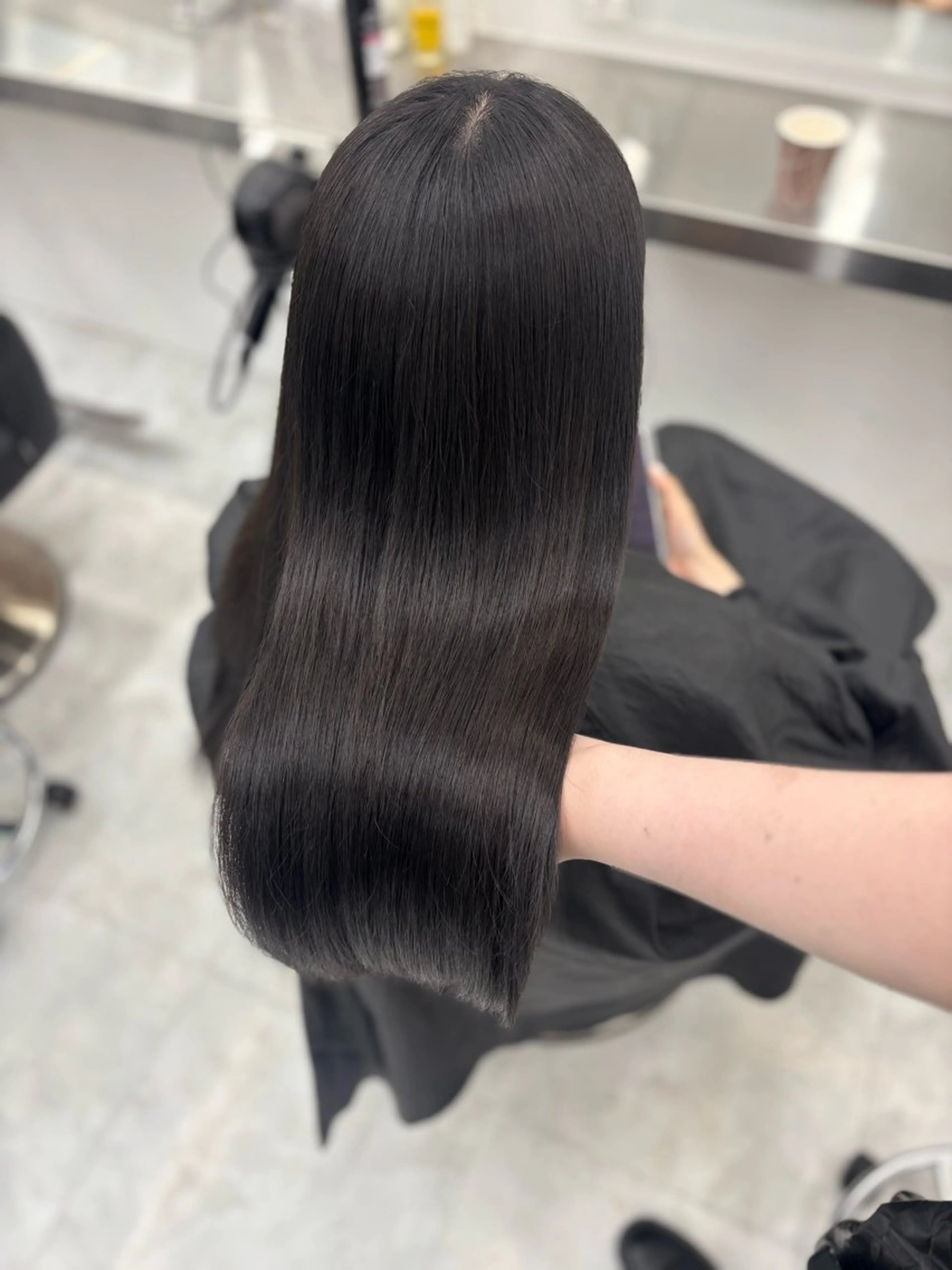 ロング カット ヘアカラー 縮毛矯正 トリートメント 韓国風暗髪ヘア🤍 🫧MIREIのヘアスタイル