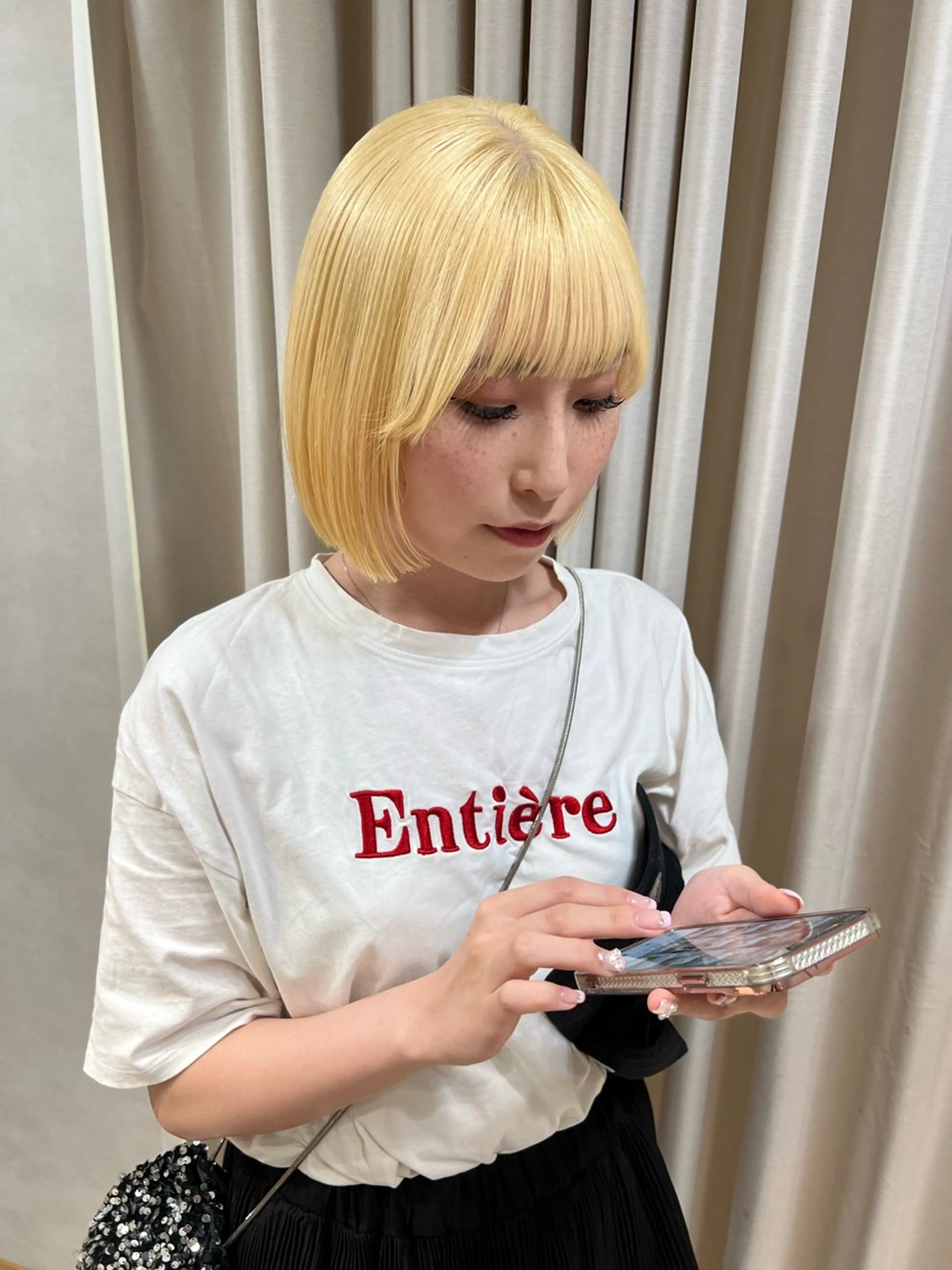 ショート 切りっぱなしボブ ボブ レイヤーカット/韓国 艶カラー🪄REN.のヘアスタイル