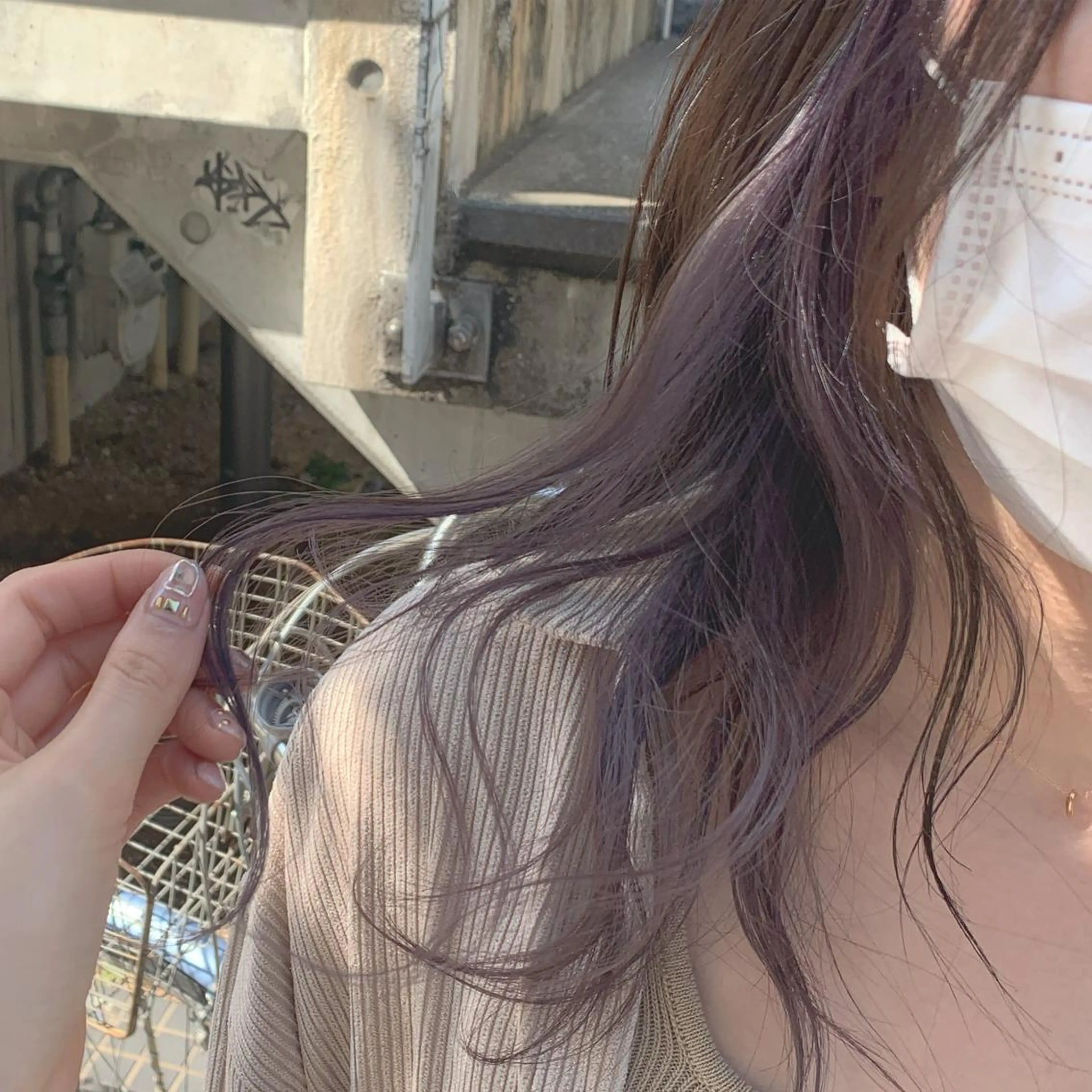 ミディアム カラー ブルーカラー インナーカラー ラベンダーカラー シルバー kimika🥑 メンズ/髪質改善のヘアスタイル