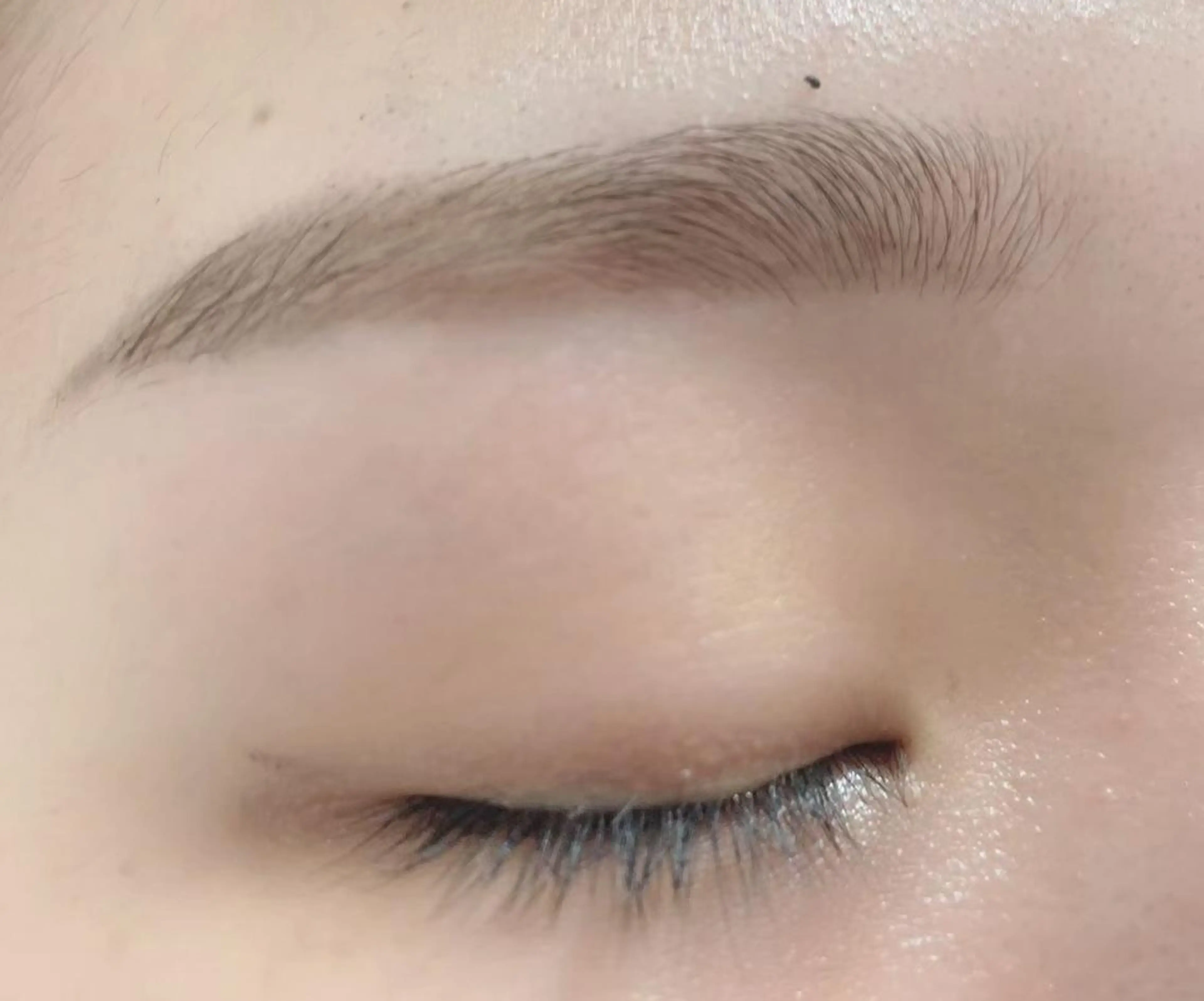 眉ワックス脱毛モデルの写真