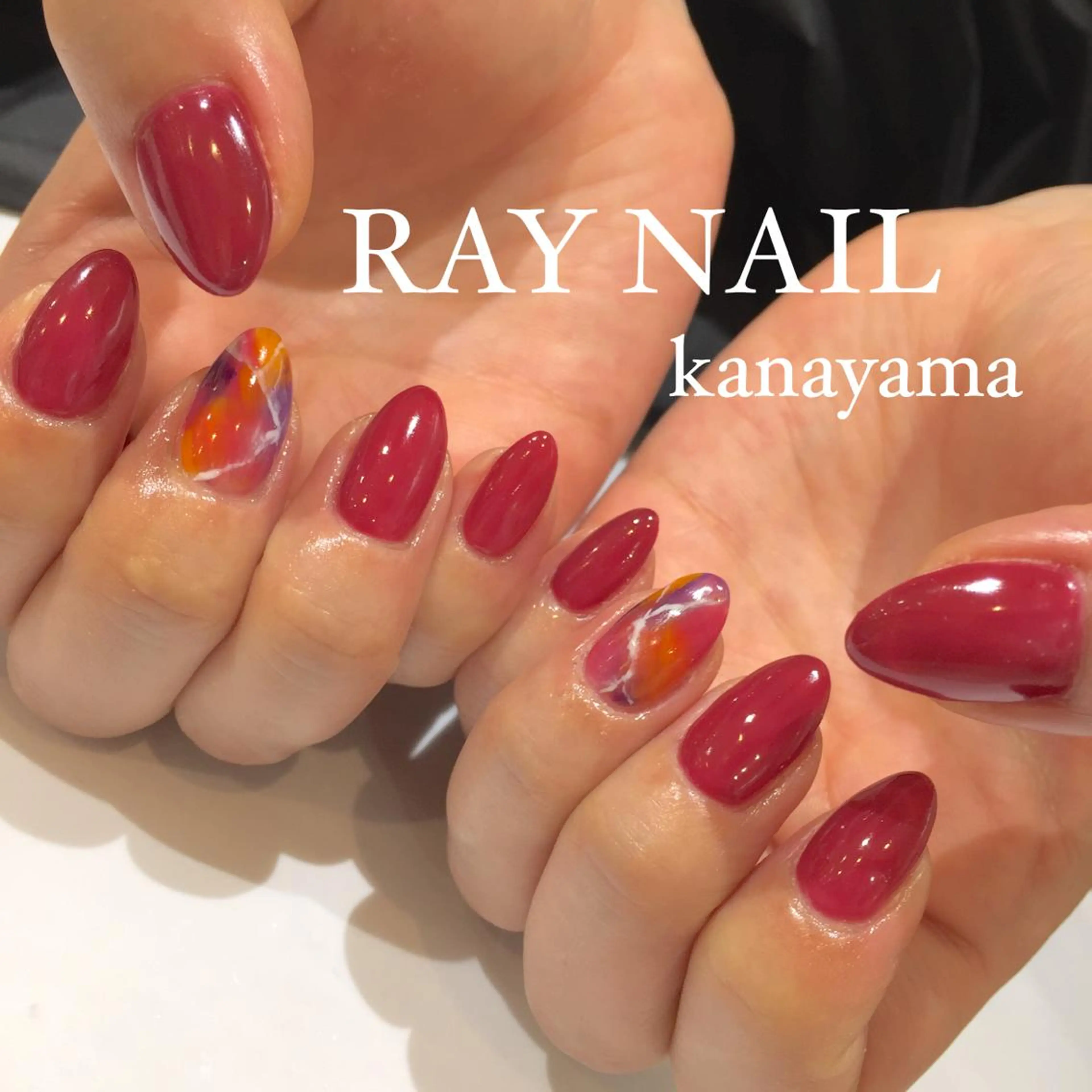 ネイル ボルドー Arowa 伊田のネイルデザイン