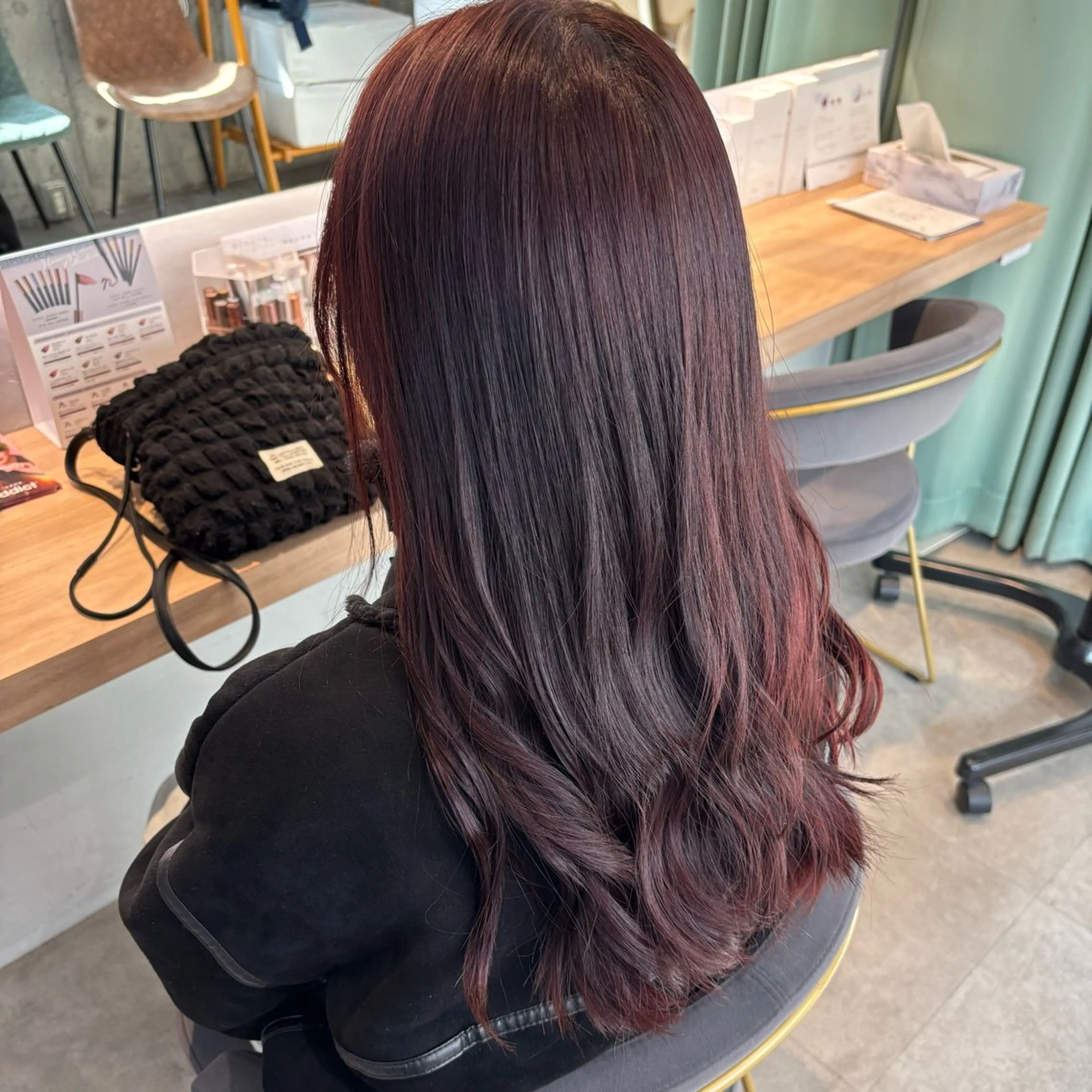 ロング カラー りあの🎀⟡.·* /暖色カラー🍒のヘアスタイル