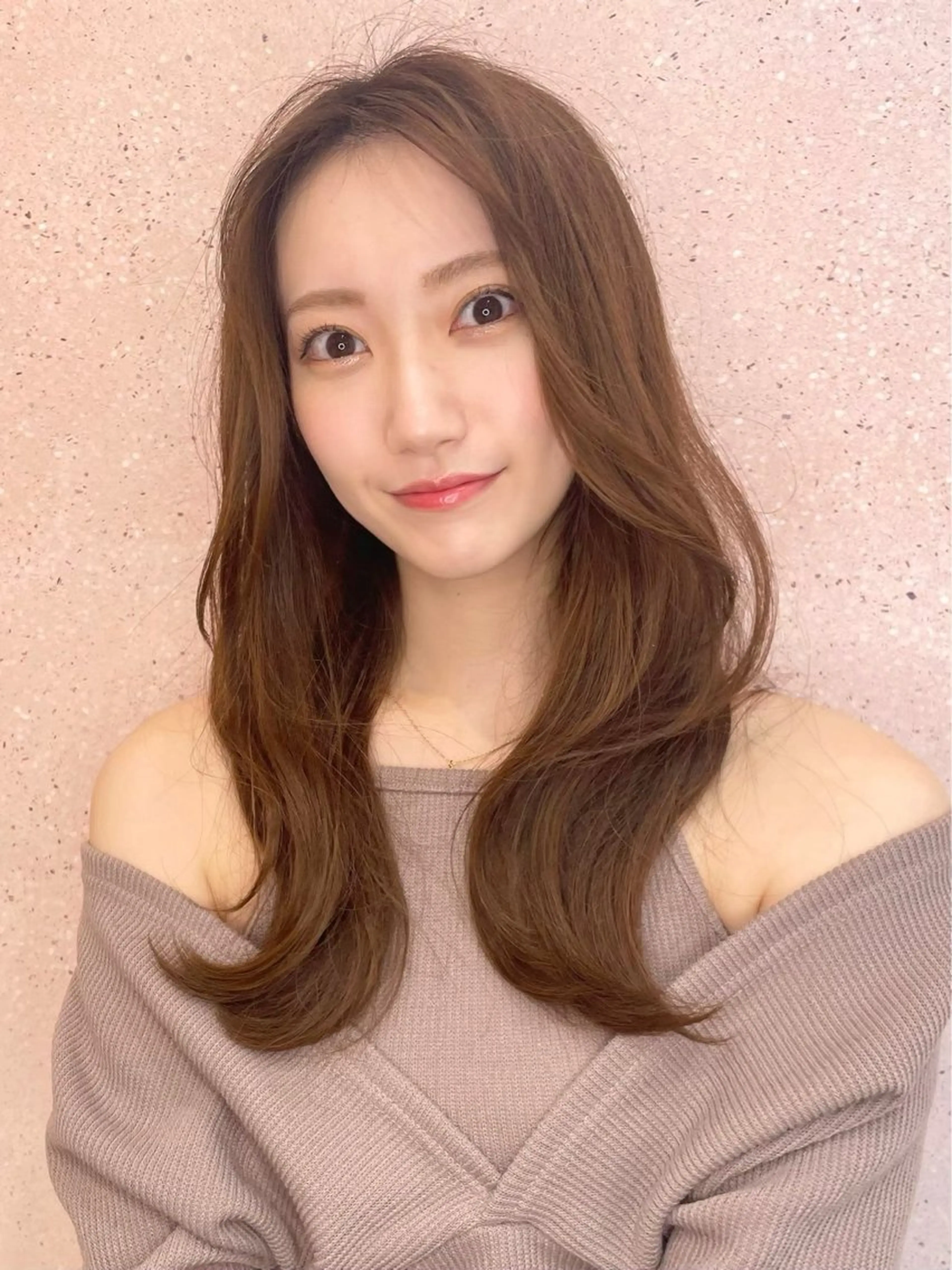 ロング ヘアカラー トリートメント 新宿/韓国レイヤー/ 顔周りカット松本美晴のヘアスタイル