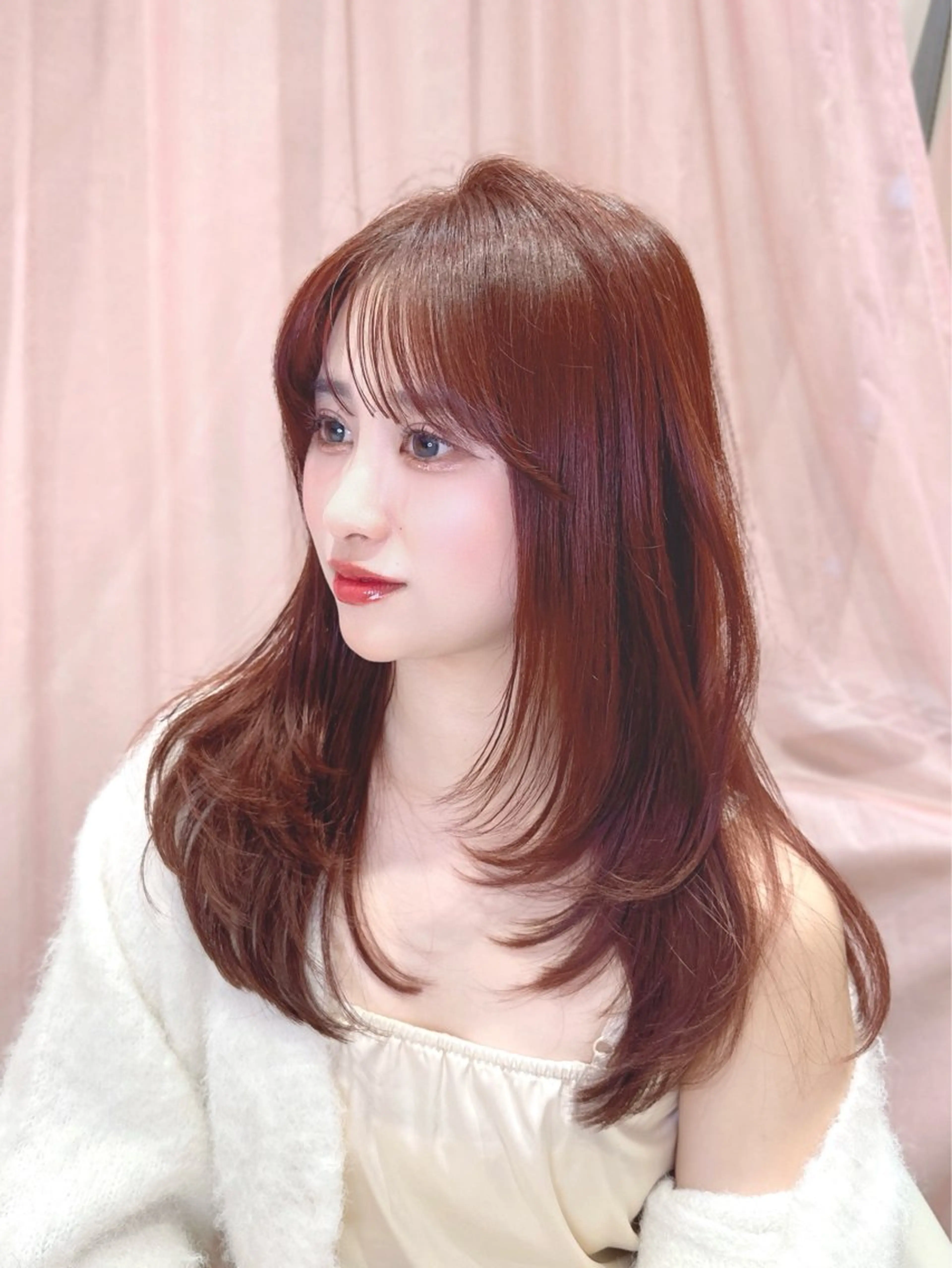 セミロング カラー カット トリートメント ヘッドスパ ヘアセット 韓国ヘア/レイヤー/ 顔まわり/りょーとのヘアスタイル