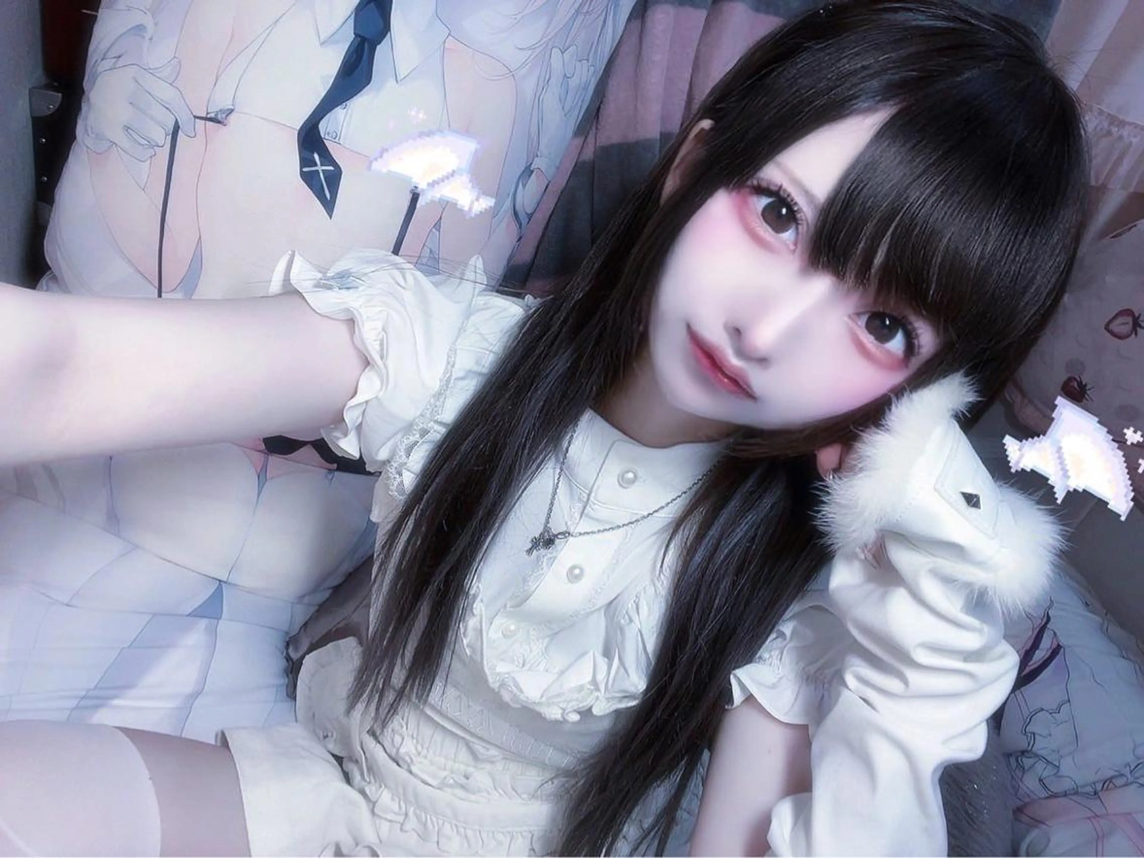 ロング カラー 黒髪 エクステ カット エクステ ハイトーンエクステ 🎩カズキ🎩のヘアスタイル