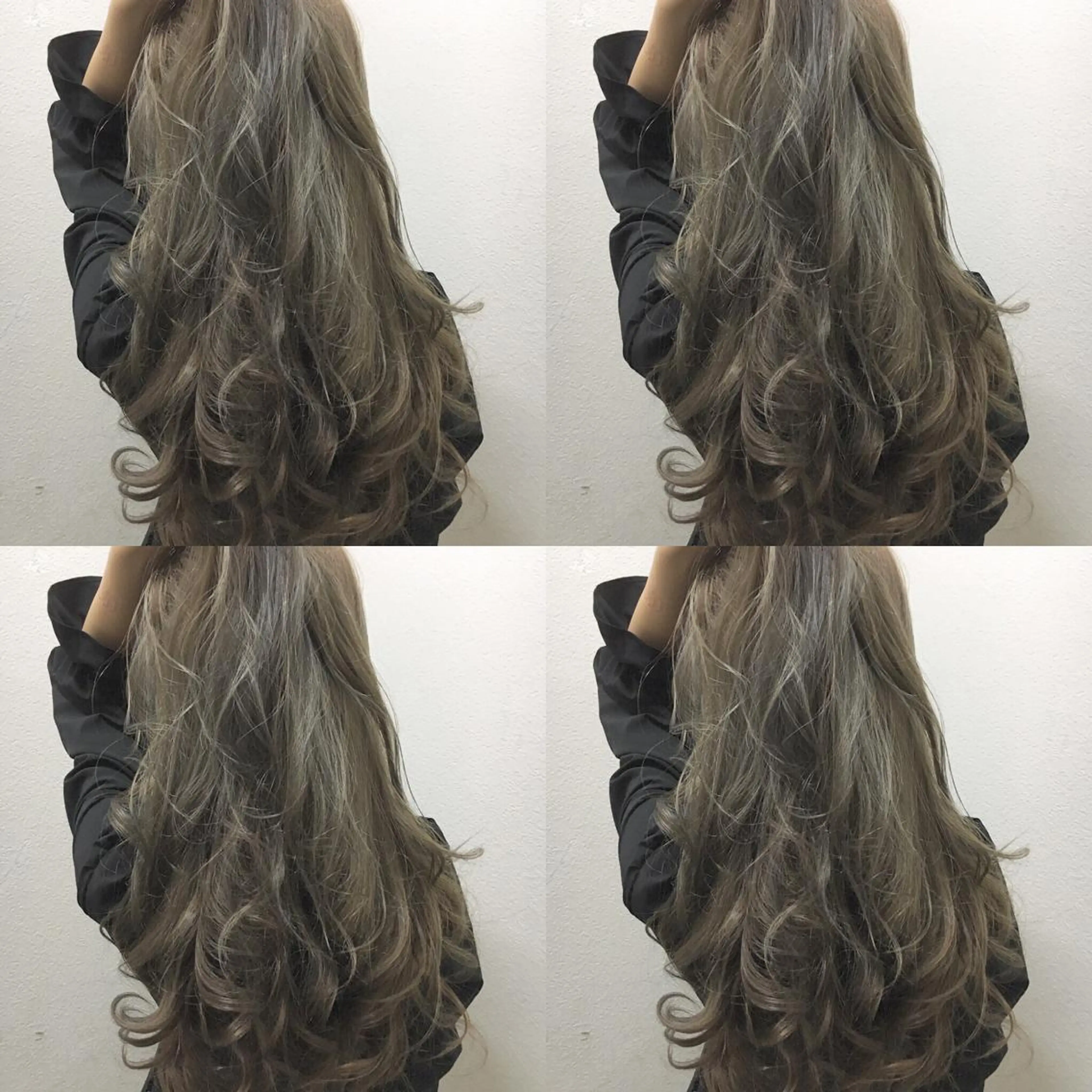 セミロング カラー アディクシーカラー グレージュ ハイライトカラー シルバー ハイライト JIL BLAN 京都のヘアスタイル