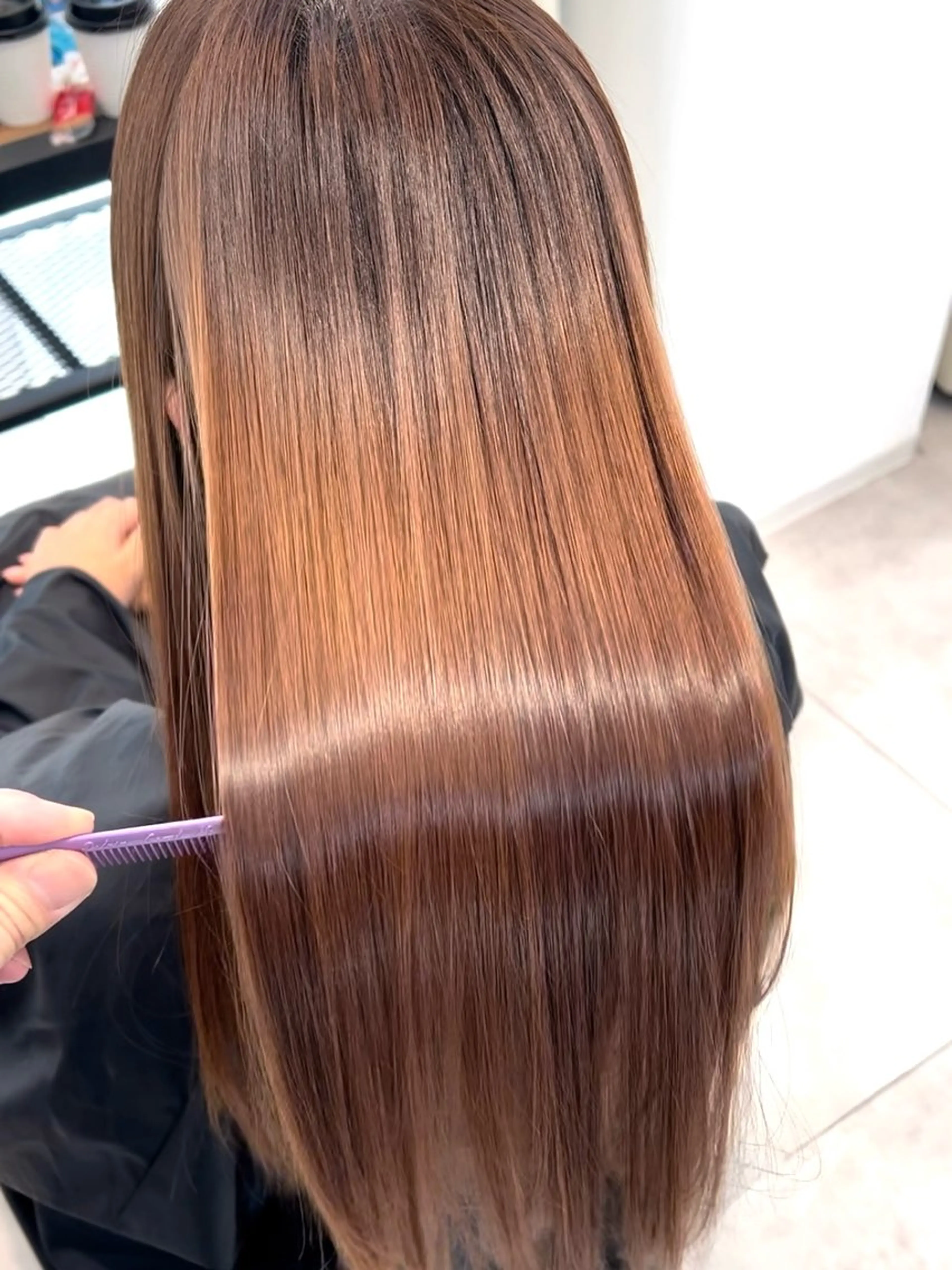 ロング カラー ヘアカラー 縮毛矯正 トリートメント 美髪矯正/酸性スト 髪質改善/みゅー🍒のヘアスタイル