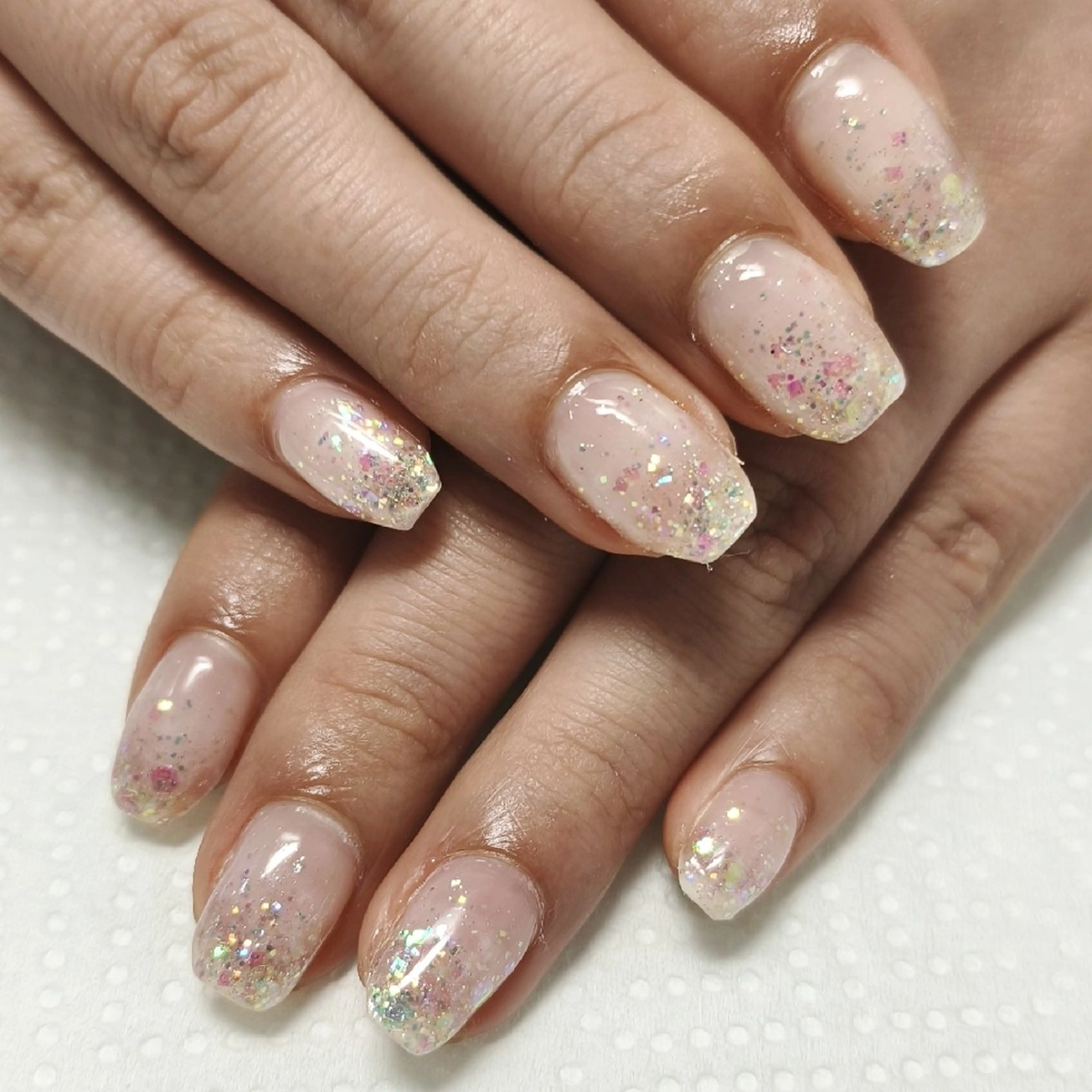 ネイル ラメ(グリッター) ラメグラデーション ハンドネイル Nail eim　【ネイルエイム】所属・古賀 倭子のネイルデザイン
