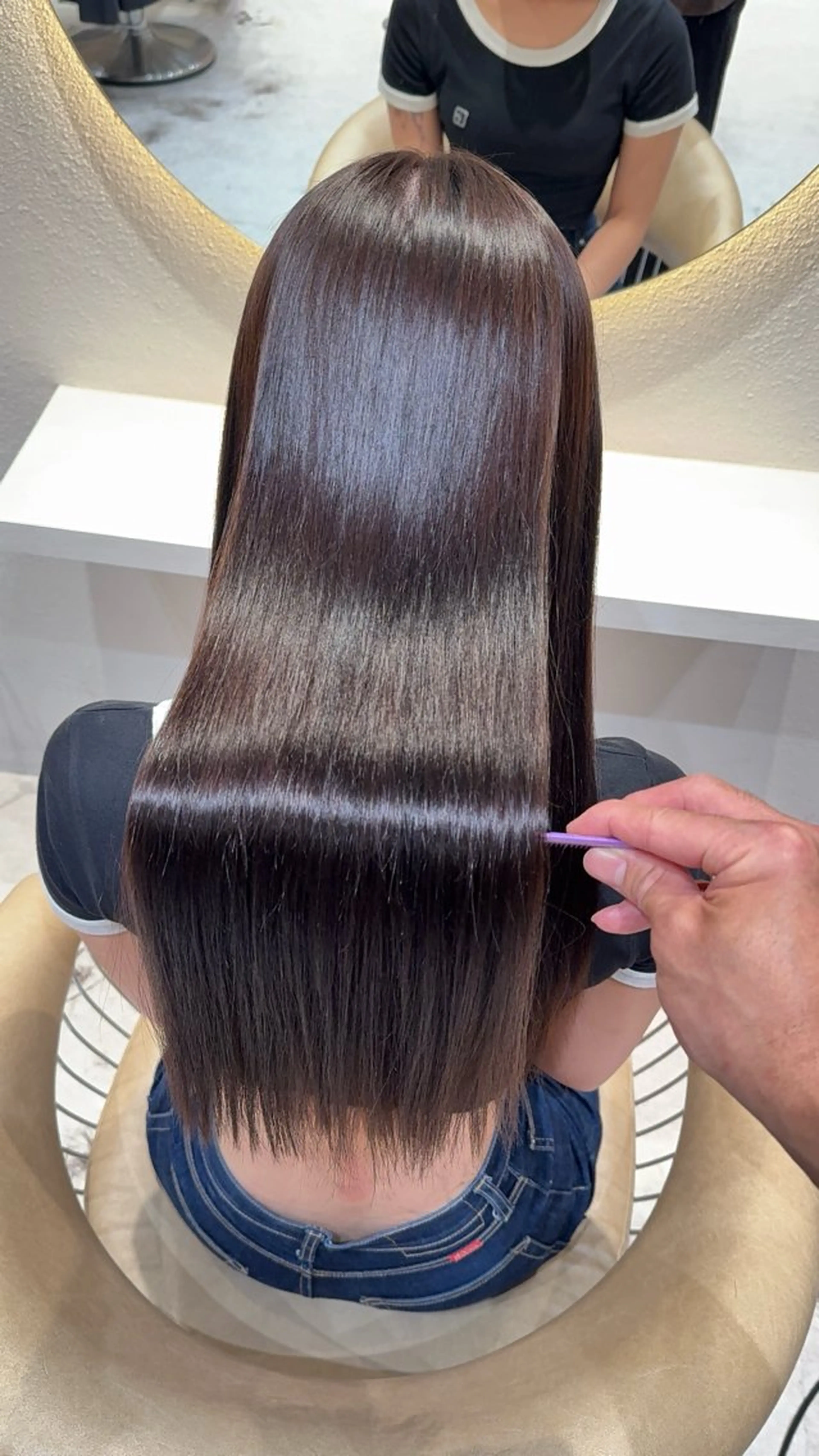 セミロング カラー カット ヘアカラー 縮毛矯正 レイヤー✨縮毛矯正 川村利幸のヘアスタイル