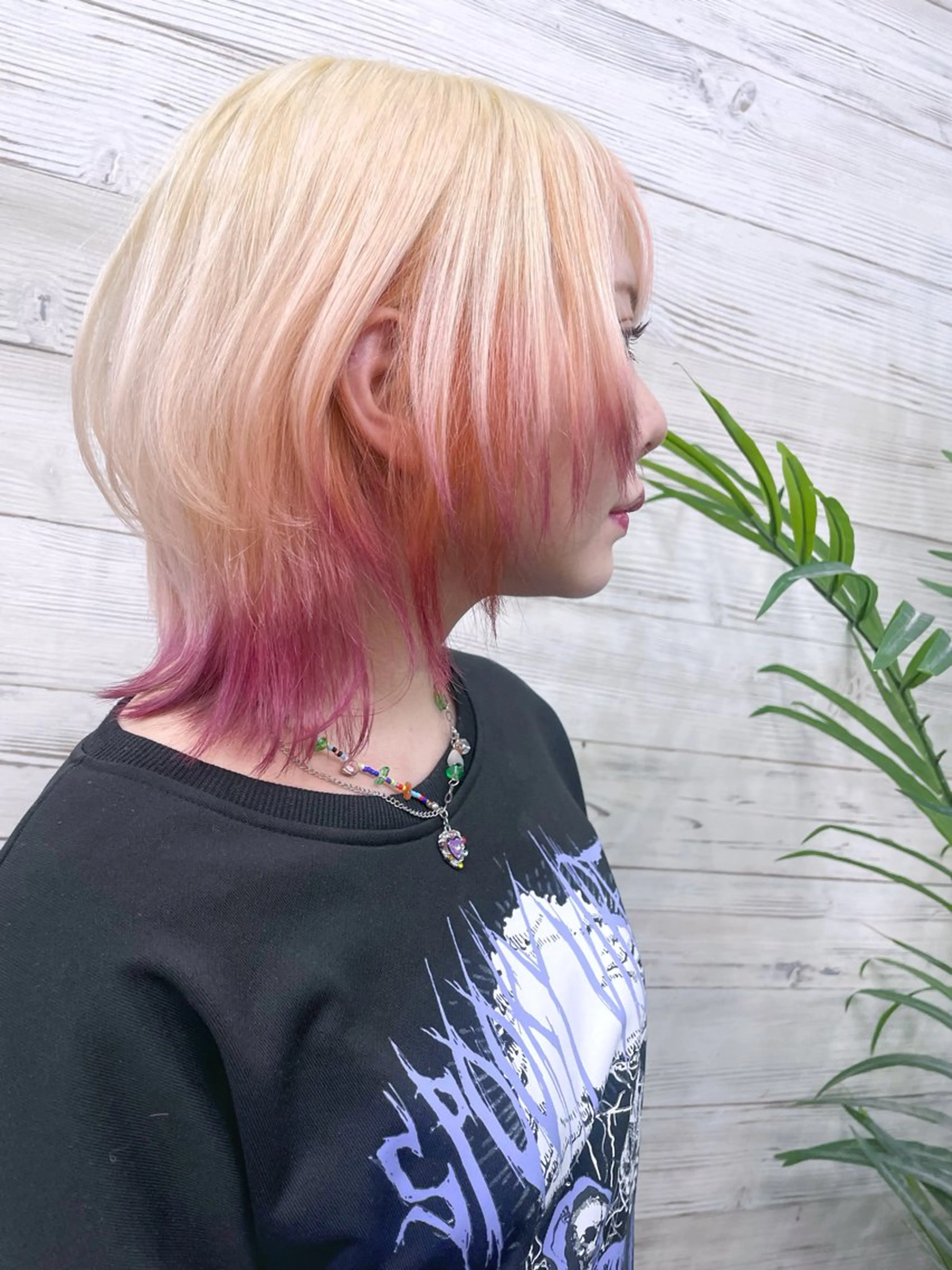 ミディアム カラー ウルフカット カット ヘアカラー 北沢 隆のヘアスタイル