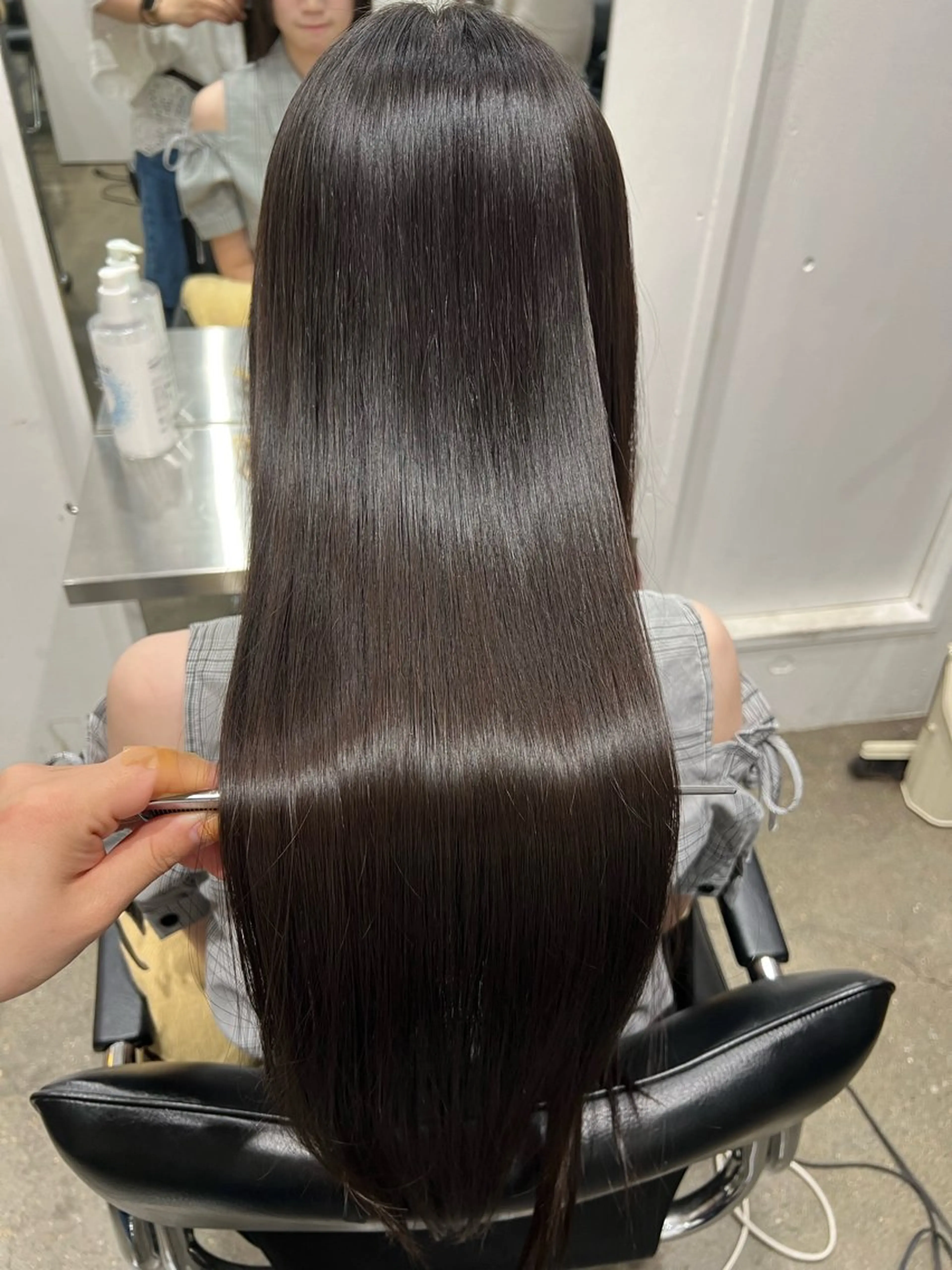 ロング カラー パーマ 縮毛矯正 ヘアカラー 縮毛矯正 トリートメント ✨髪質改善矯正× ブリーチ✨YU-KIのヘアスタイル
