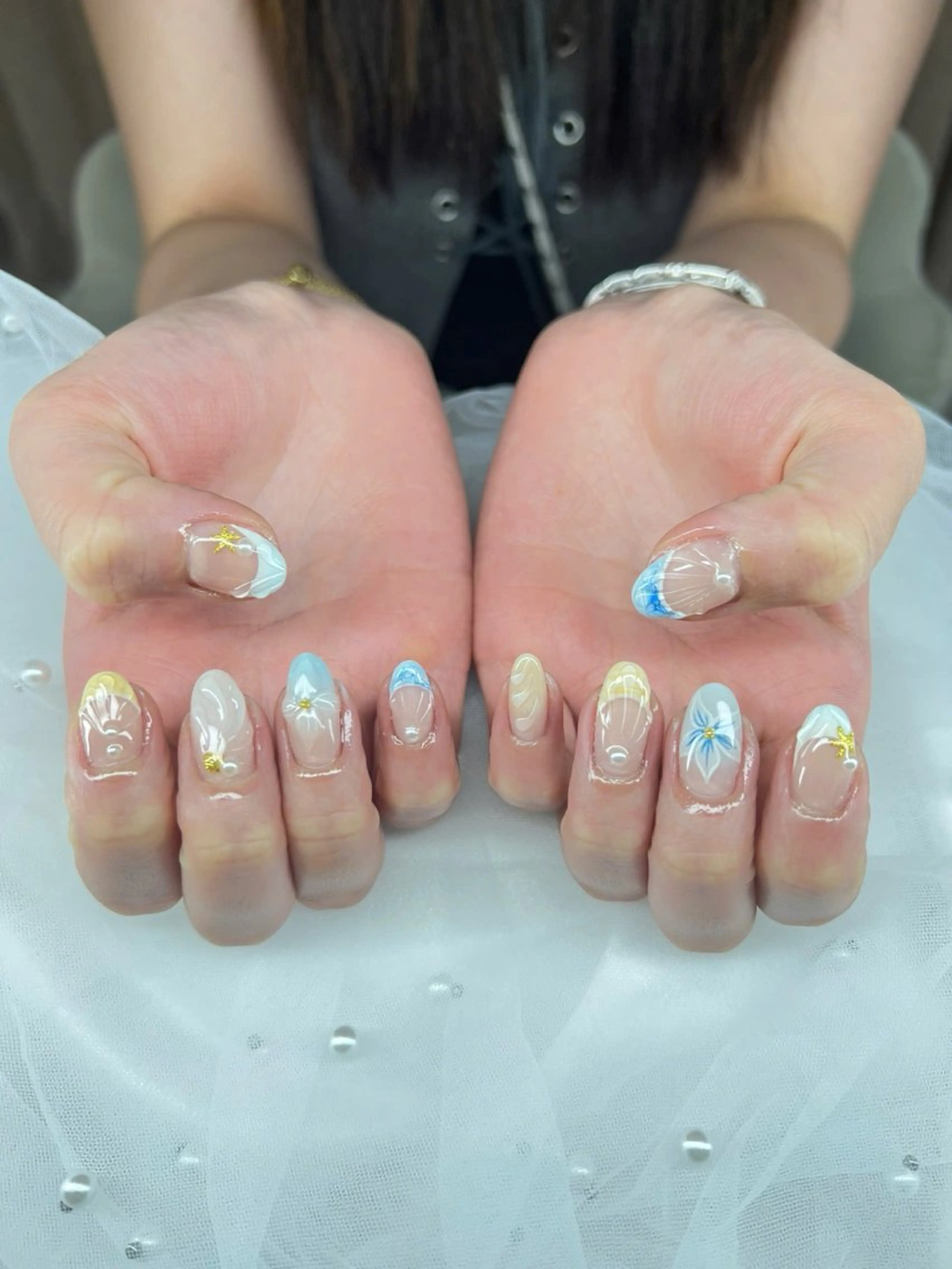 ネイル アニマル柄 オーロラネイル チークネイル フラッシュネイル ジェルネイル ハンドネイル T.A Nail Salon所属・Lyna Nail のネイルデザイン
