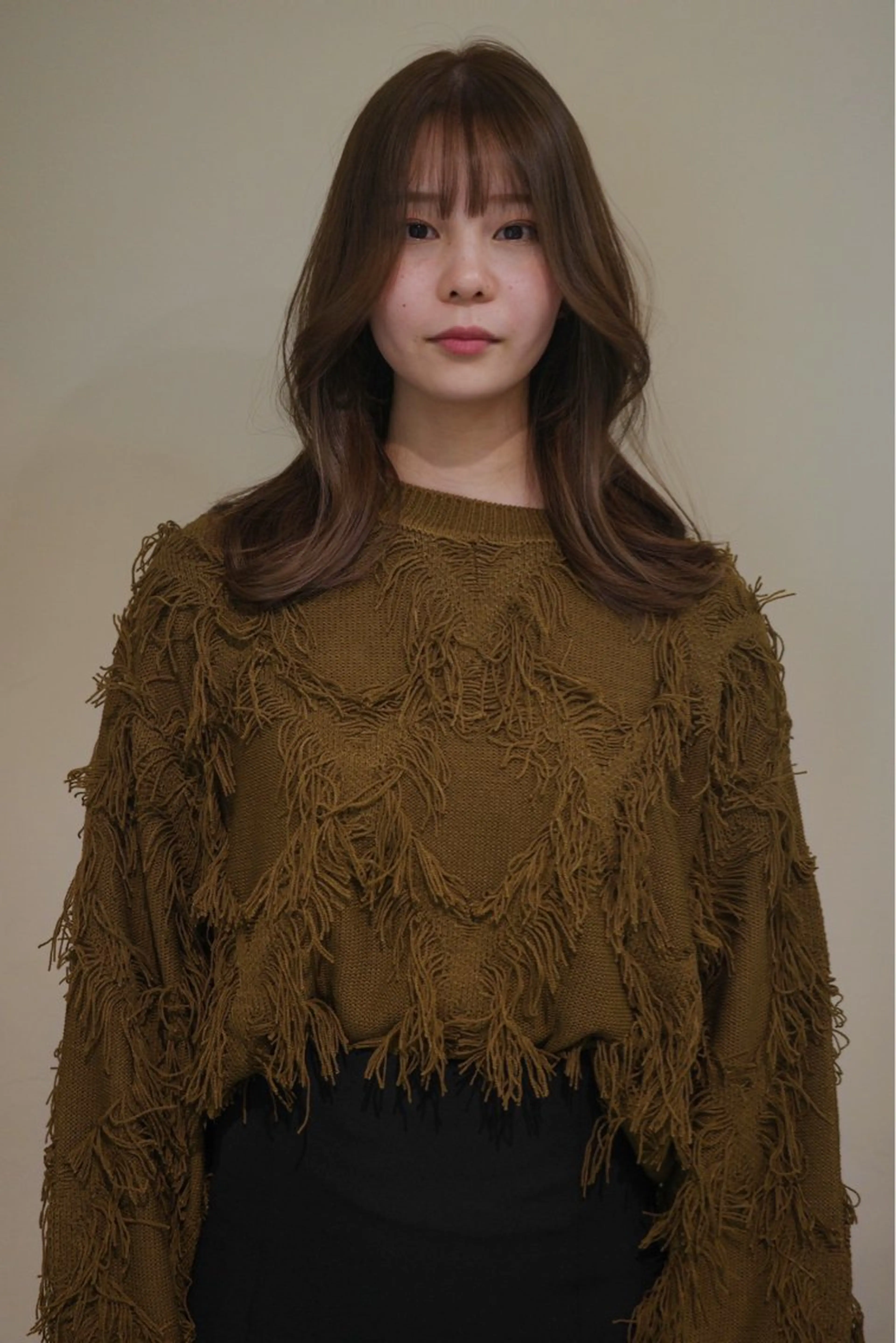 ロング ハイライト 髪質改善 韓国風ヘア レイヤーカット 縮毛矯正 カット ヘアカラー トリートメント 色気レイヤーカット 大和健生のヘアスタイル