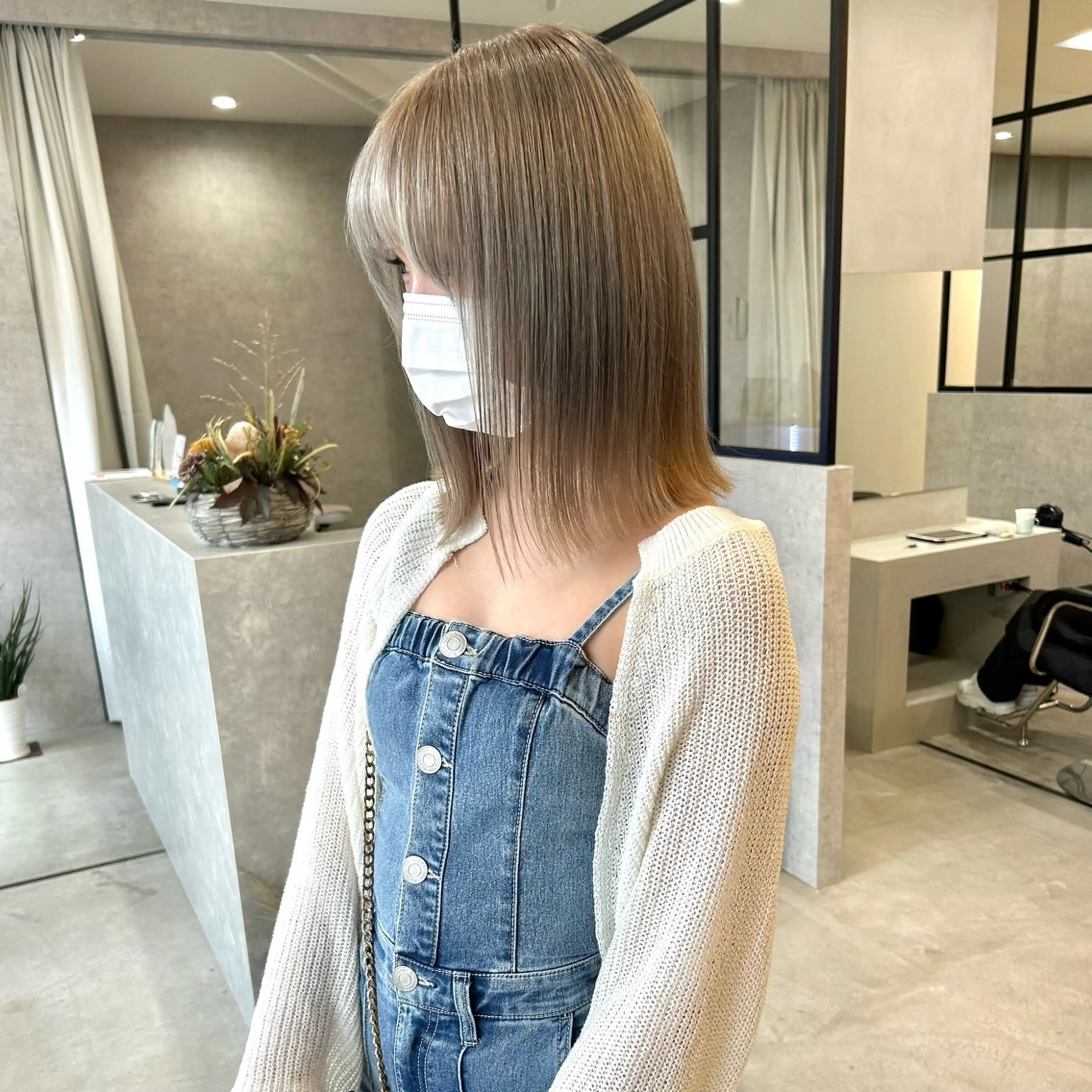 ミディアム カラー ヘアカラー トリートメント mood tatemachiのヘアスタイル