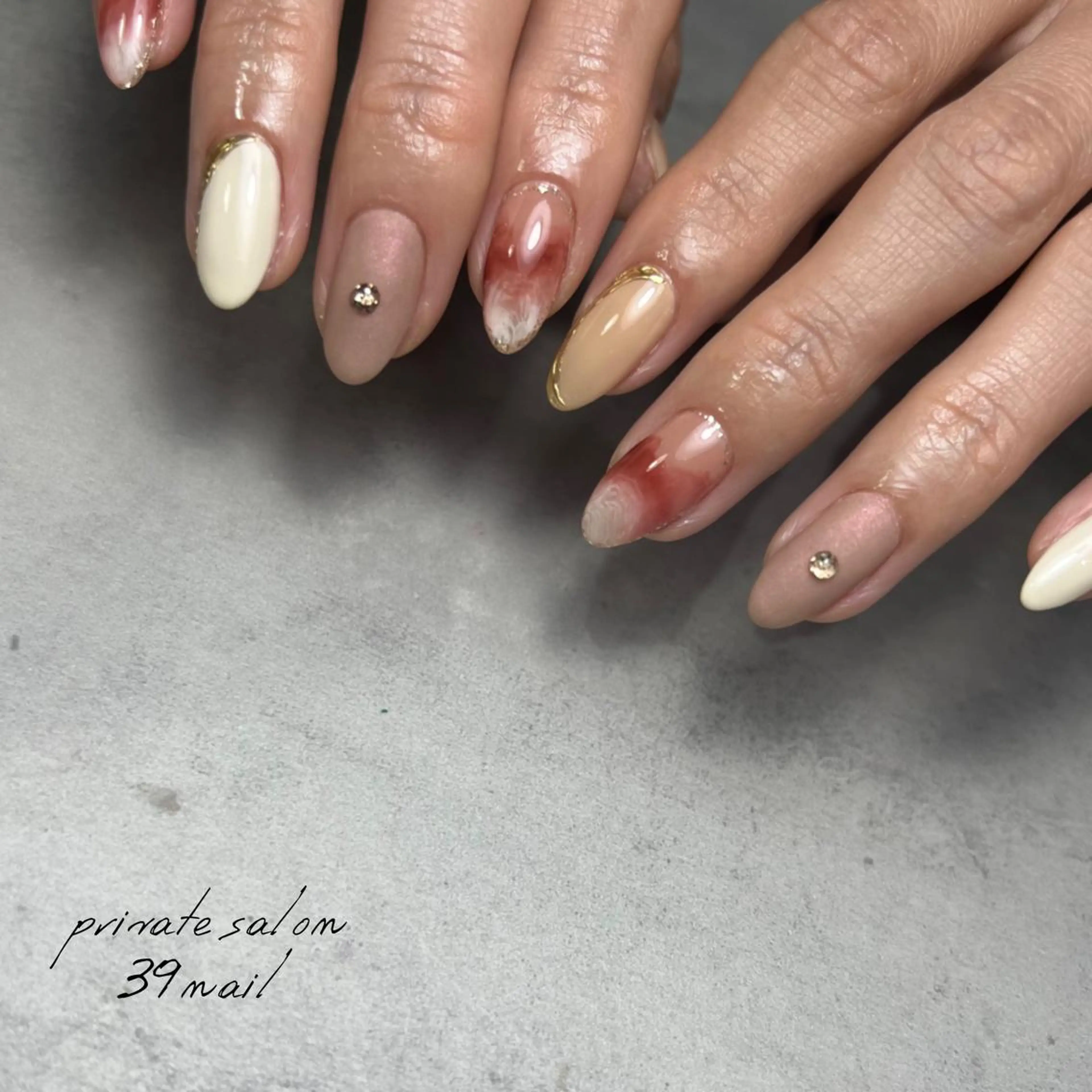ミディアム ネイル ハンドネイル 京橋 【39nail】のネイルデザイン