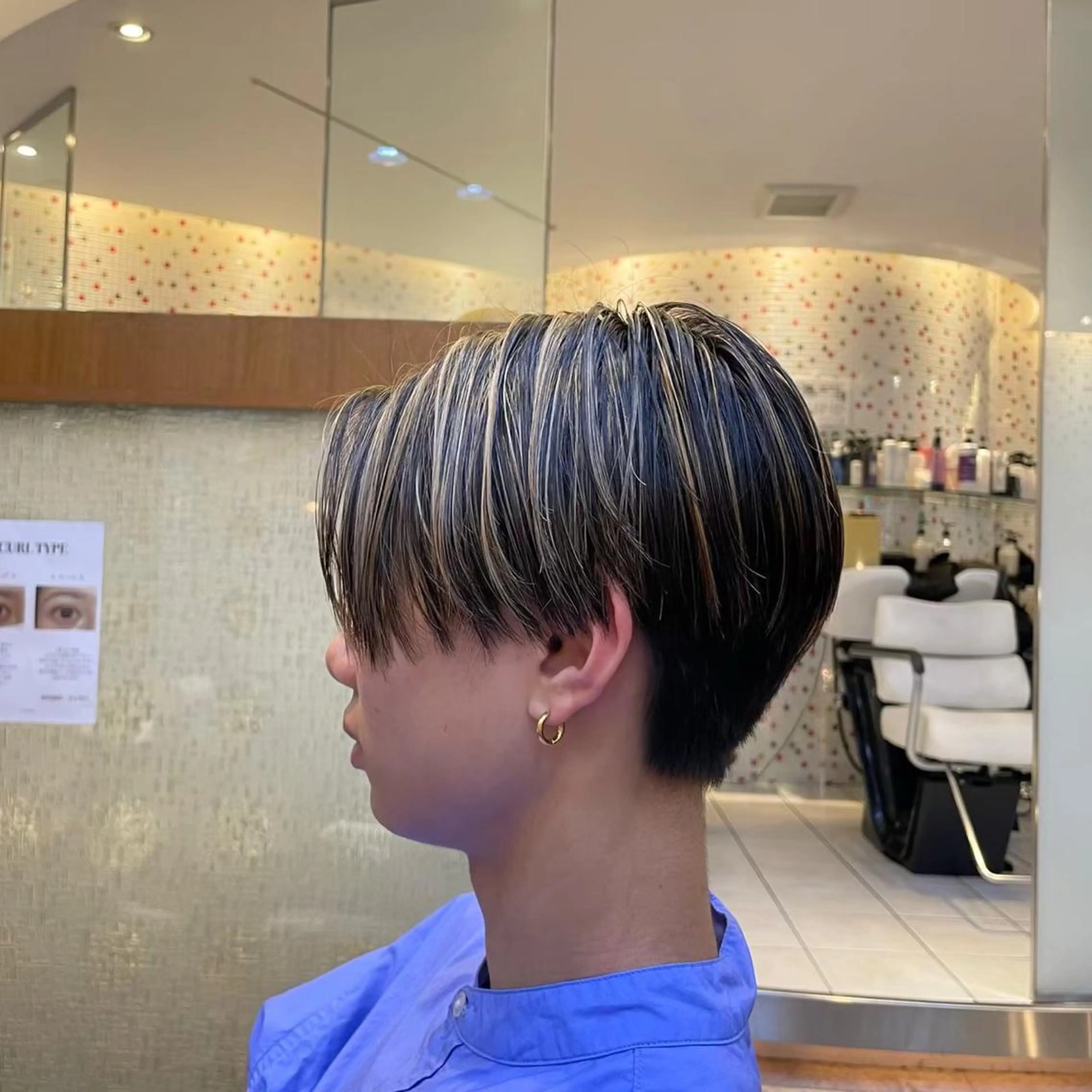 ショート メンズ メンズハイライト ハイライト 🤍店長　艶カラー 髪質改善縮毛特化🤍のヘアスタイル