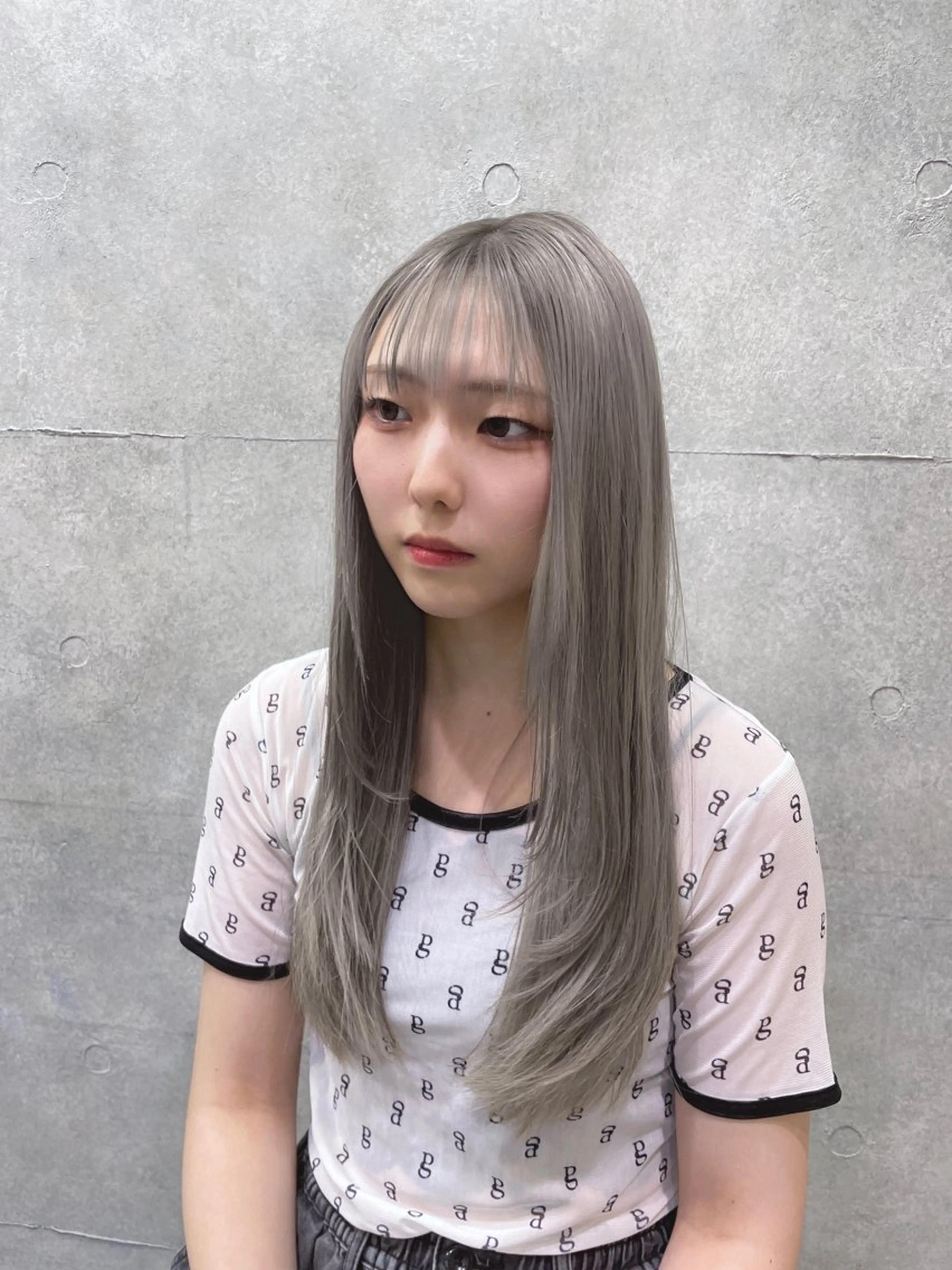 ロング カラー カット ヘアカラー 表参道／韓国レイヤー ／ハッシュカットのヘアスタイル
