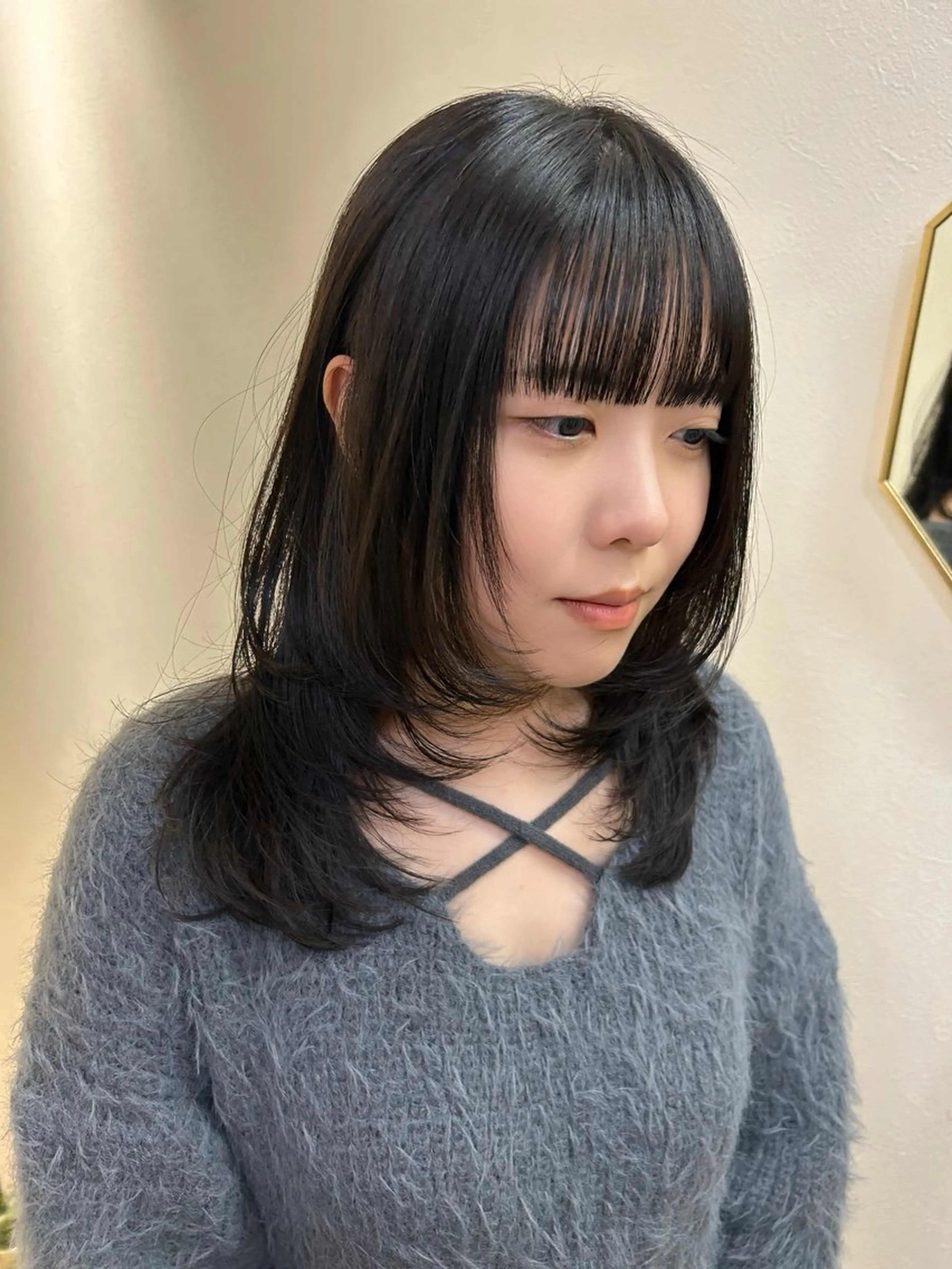 セミロング ハッシュカット 韓国風ヘア レイヤーカット カット トリートメント hub hair レイヤー/透明感のヘアスタイル