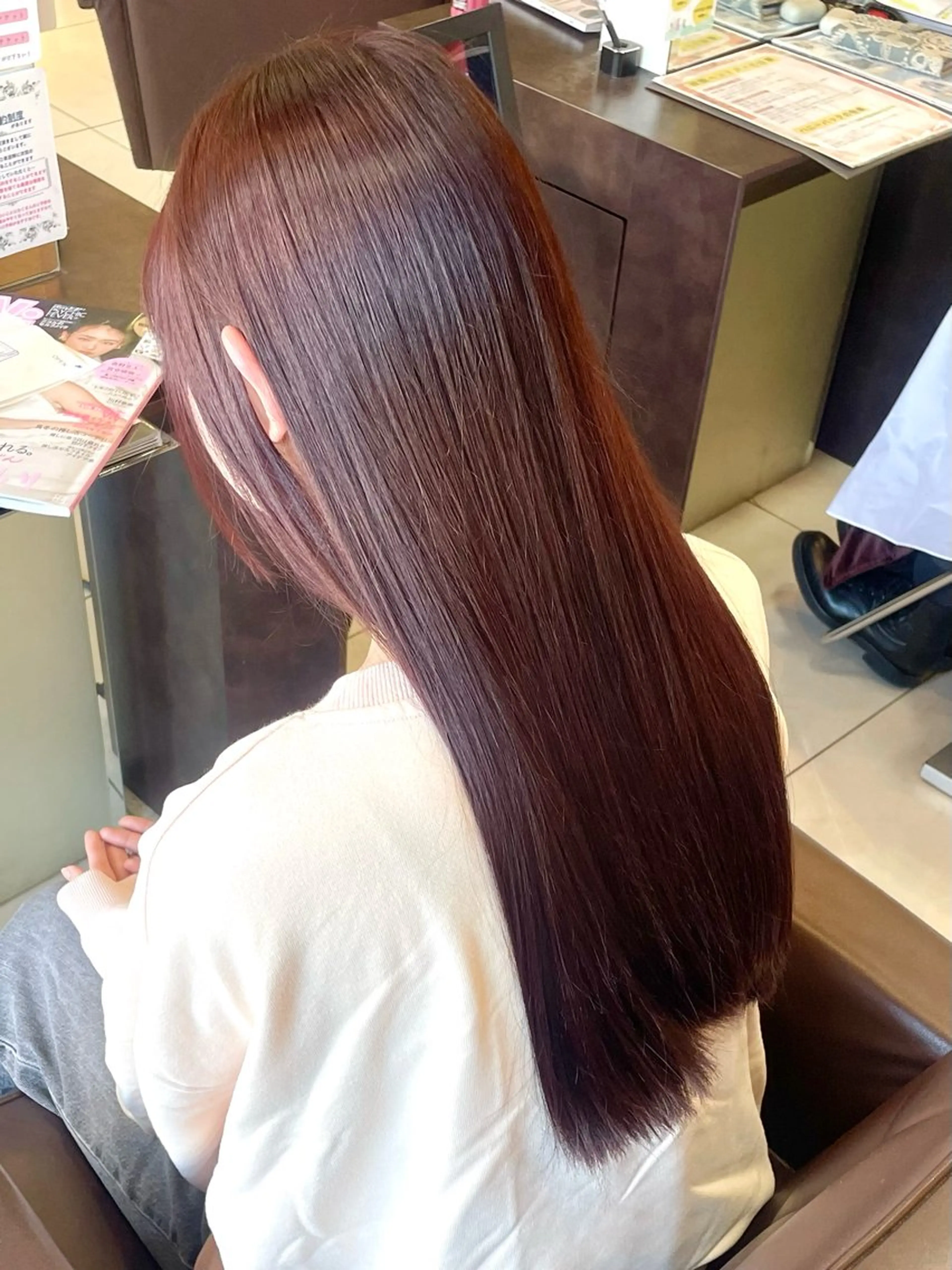 セミロング カラー ヘアカラー 🍊うる艶暖色カラー ボブ🍓マツパまゆかのヘアスタイル