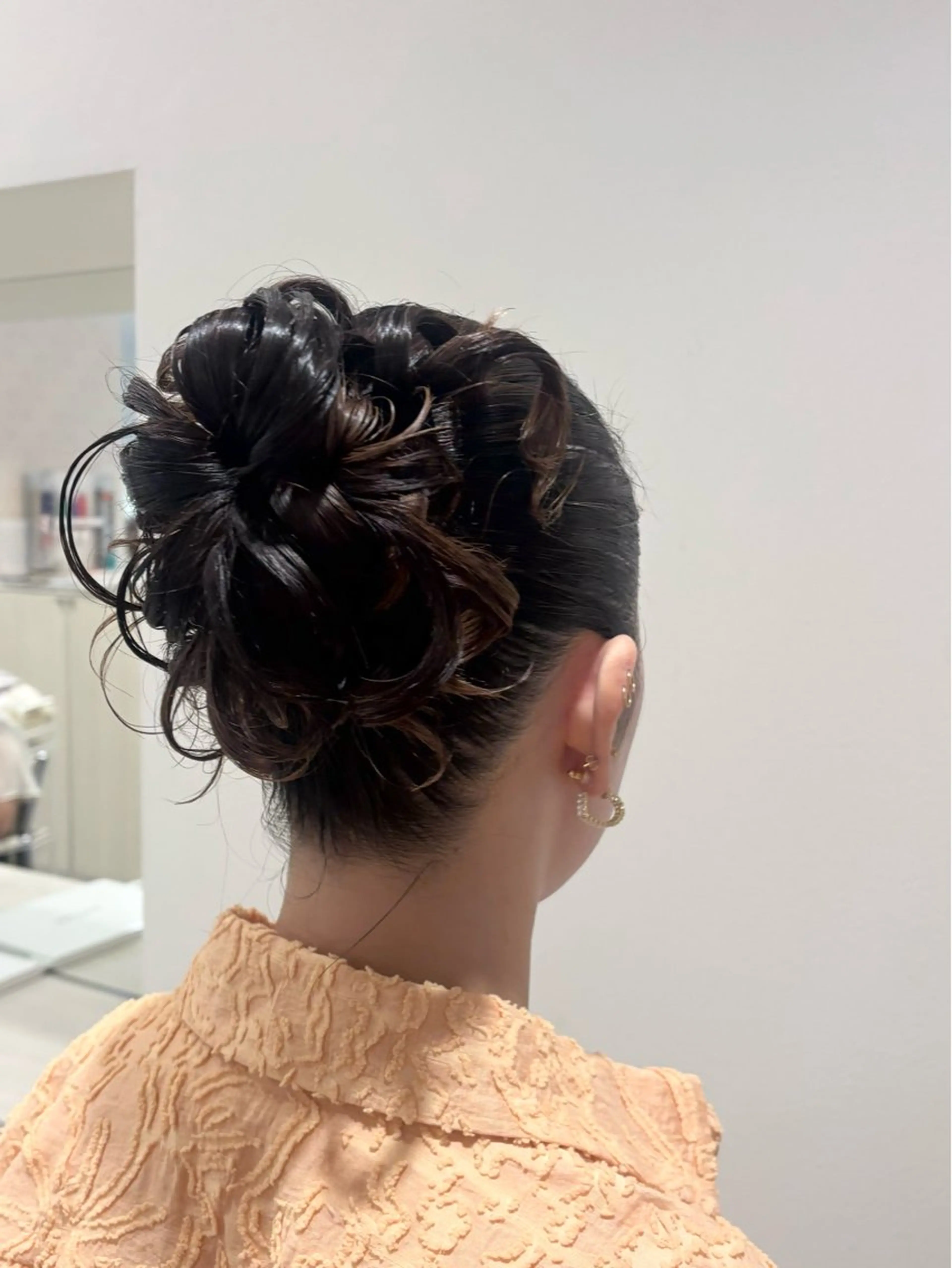 ミディアム ヘアセット 堀 ゆきみのヘアスタイル