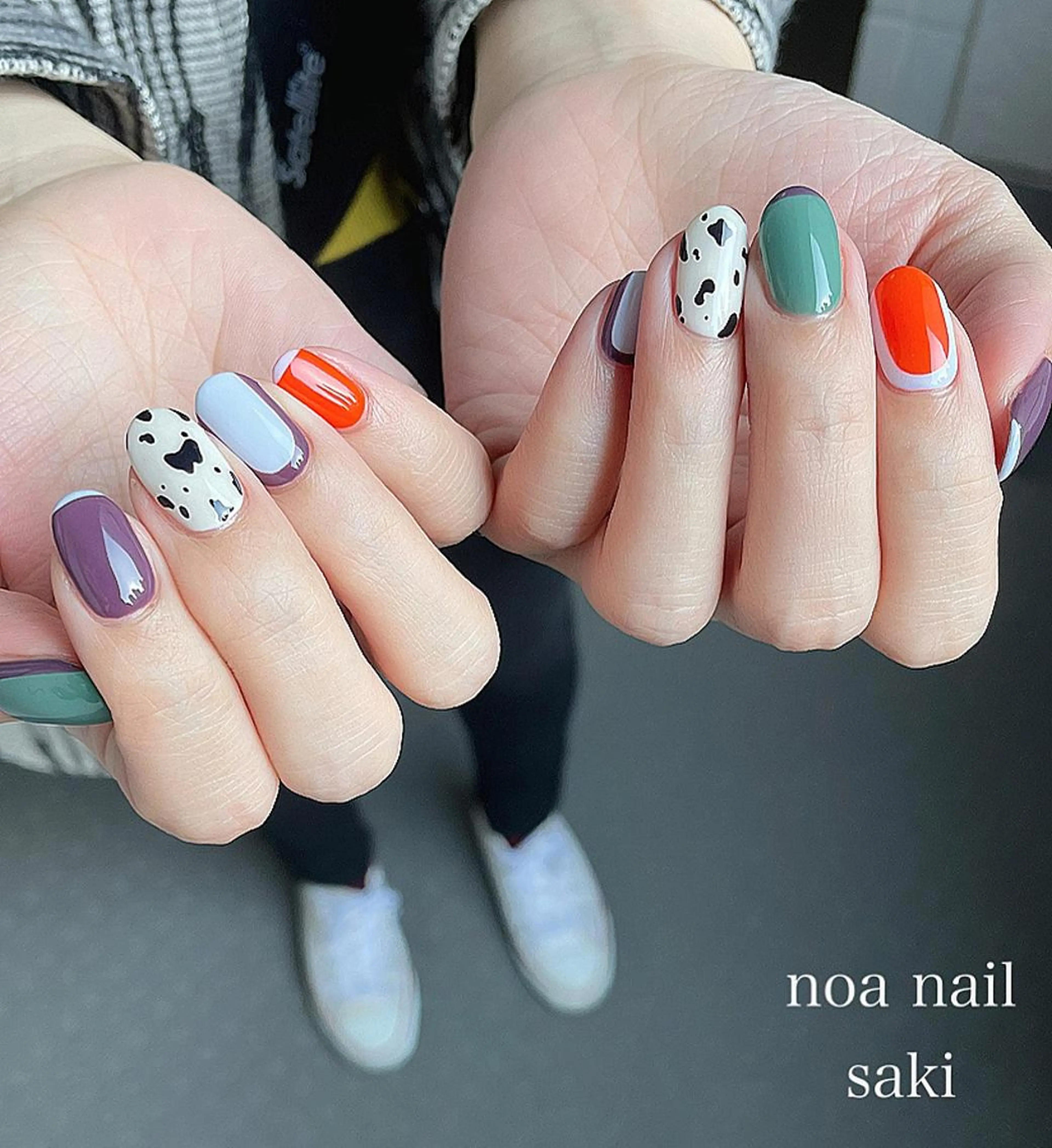 ネイル アートネイル オーロラネイル カジュアル ジェルネイル 氷ネイル・うるうるネイル nailsalon noa所属・nailist sakiのネイルデザイン