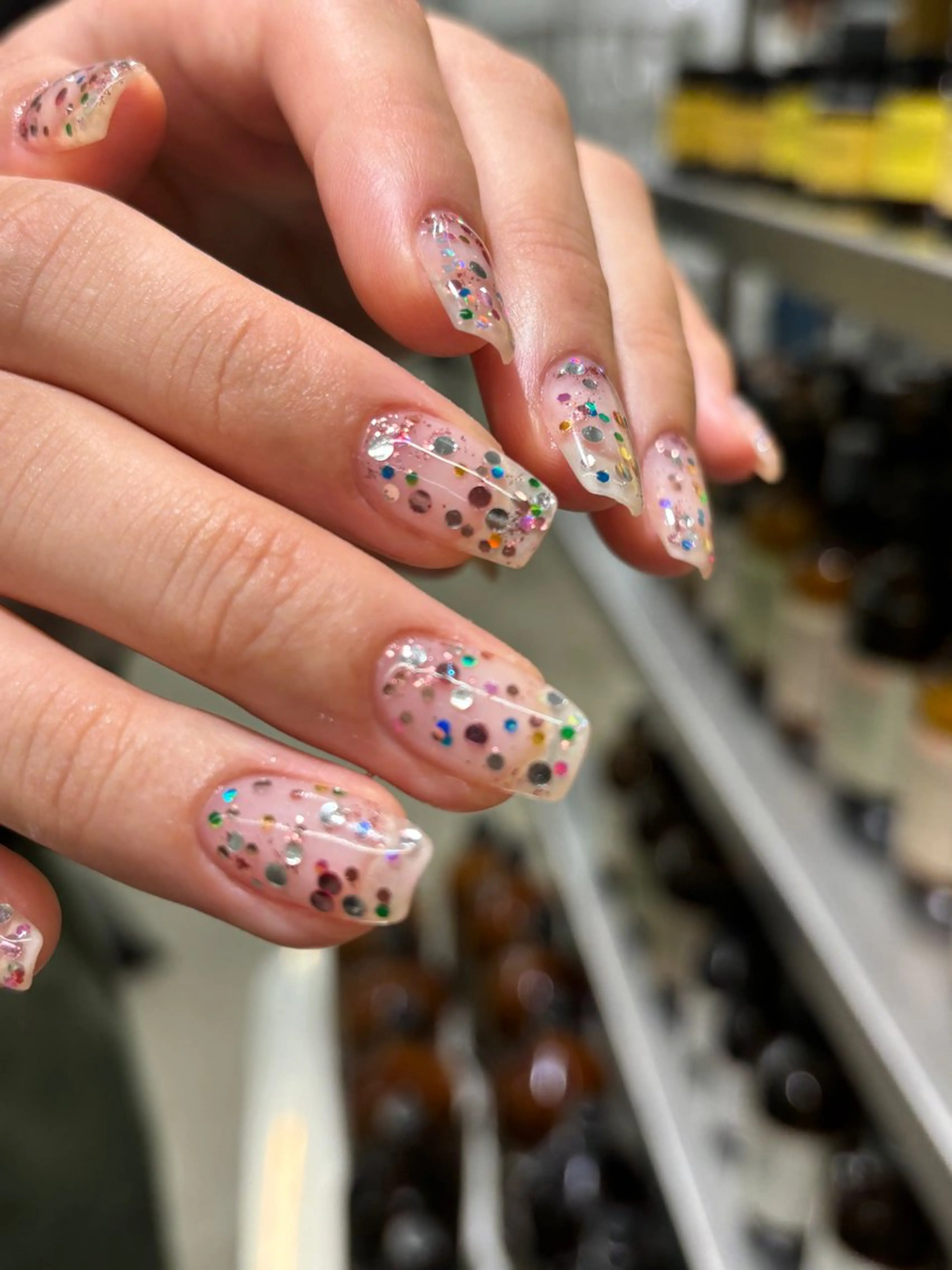 ネイル クリアネイル ホログラムネイル ラメ(グリッター) ハンドネイル sister  mohawk所属・chika ／ nailのネイルデザイン