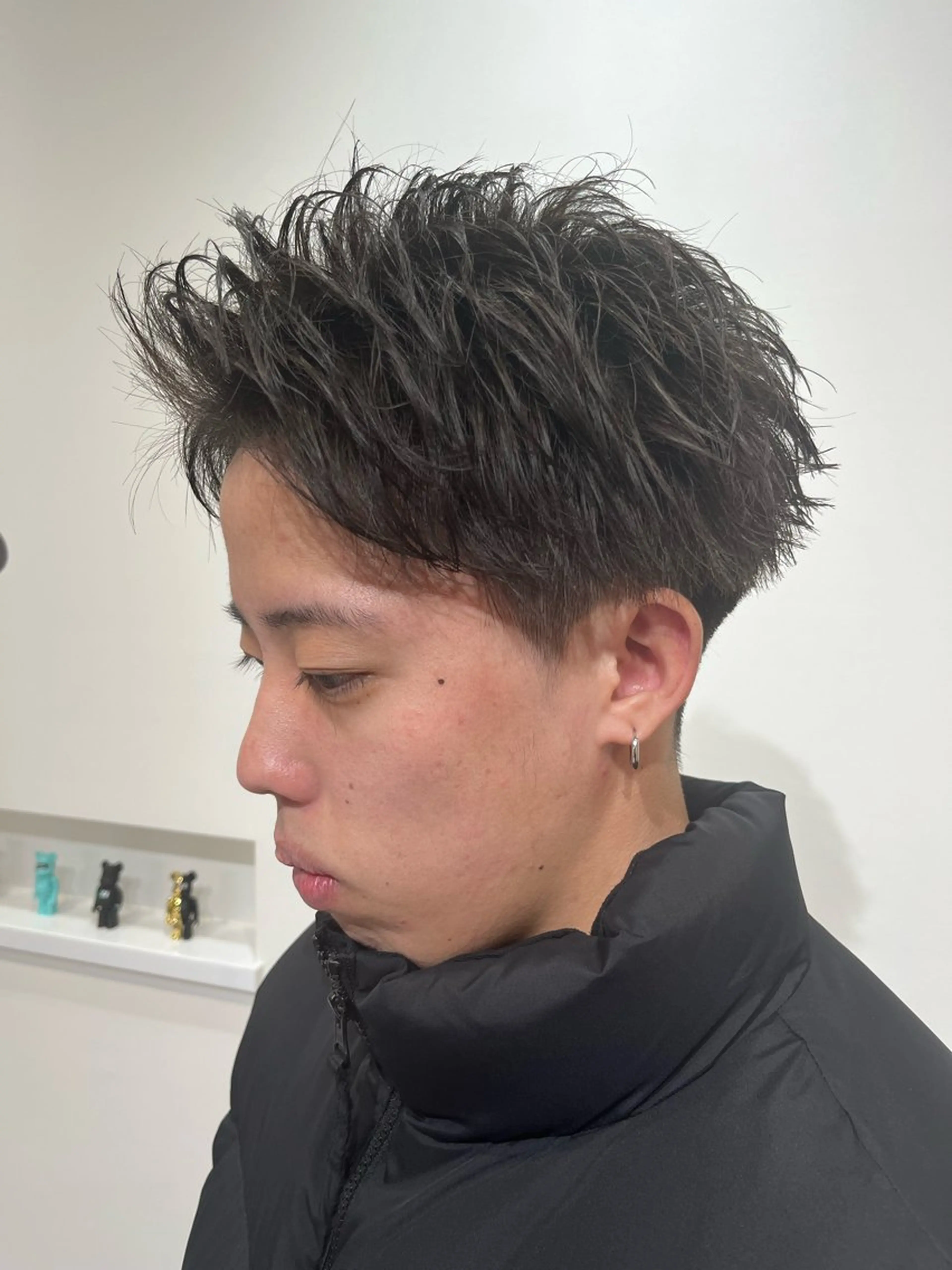 ショート メンズ アップバング メンズショート ショートヘア カット トリートメント 【店長】メンズ職人 短髪　ハイトーン🔥のヘアスタイル