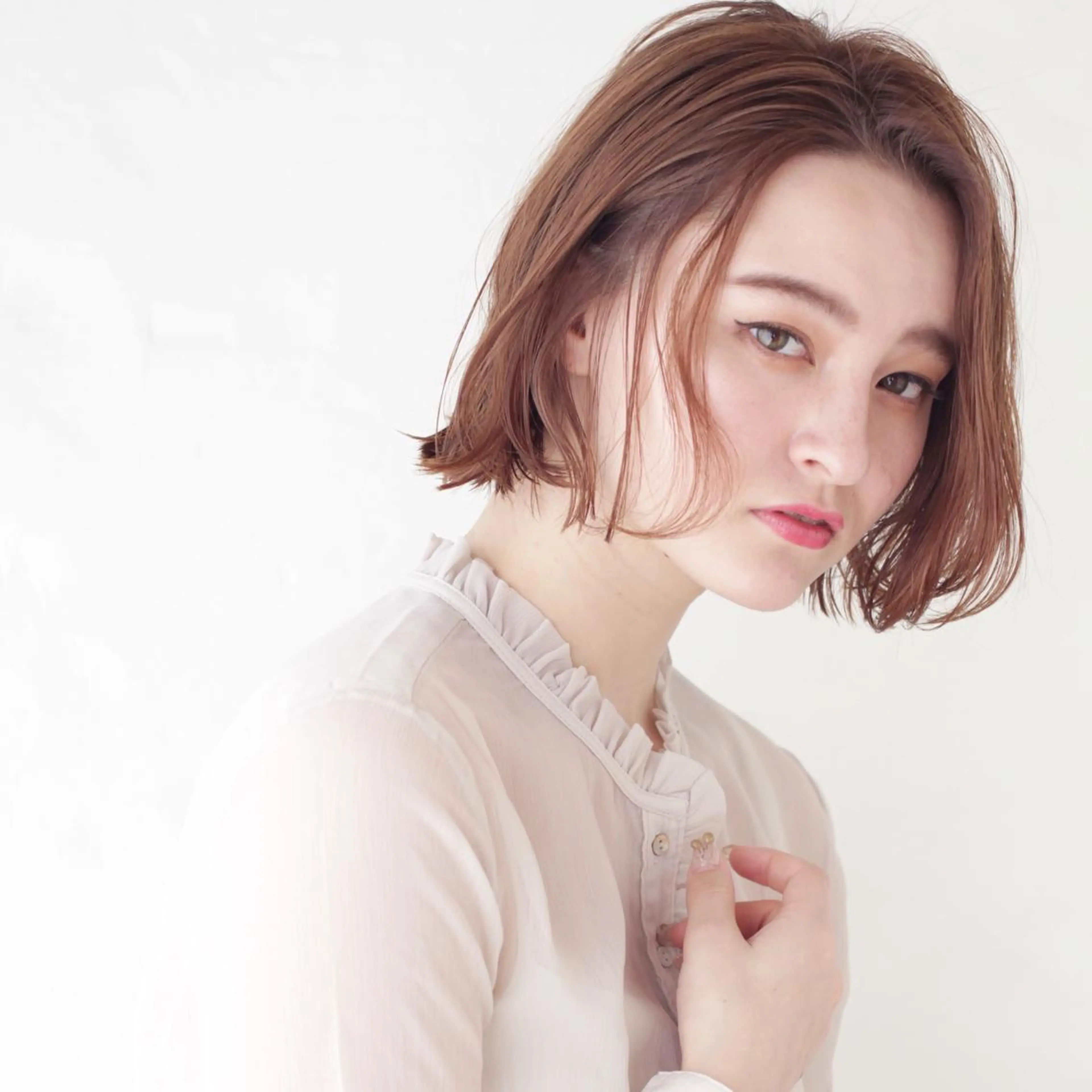 ショート カラー ワンレンボブ ベージュカラー ボブ ボブ/大人ヘア k-two濱田のヘアスタイル