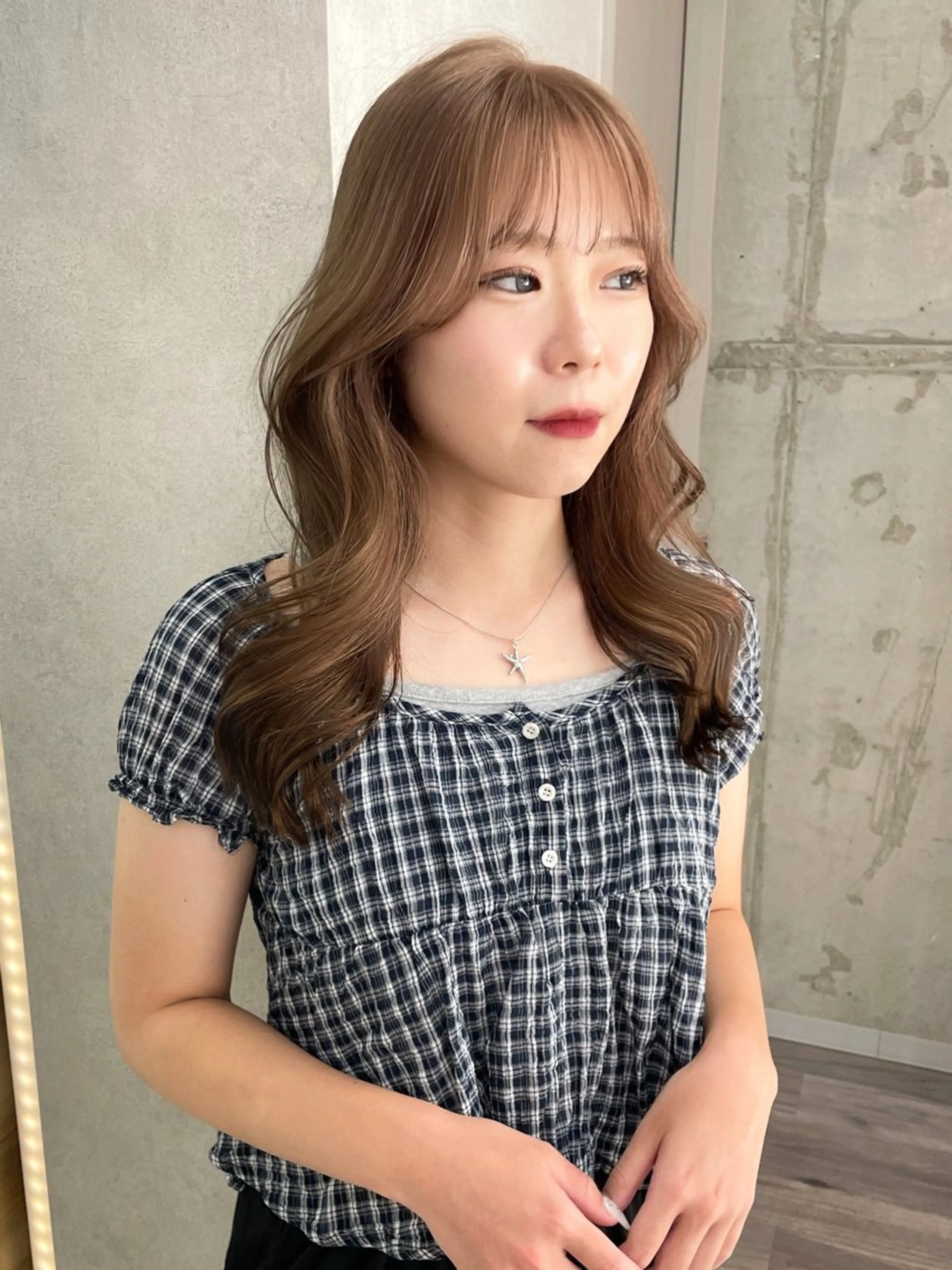 セミロング カラー ベージュカラー ブリーチ ブラウンカラー ケアブリーチ 透明感カラー ヘアカラー ブリーチ/レイヤー 💕/momoaのヘアスタイル